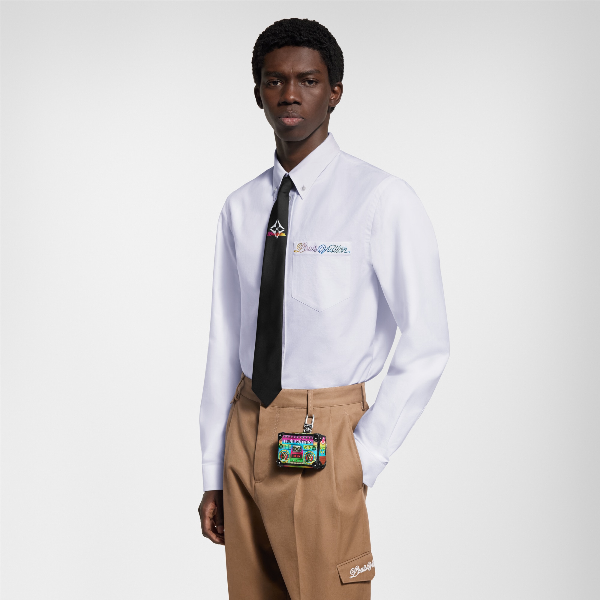 裝飾長袖棉質襯衫  in 男士