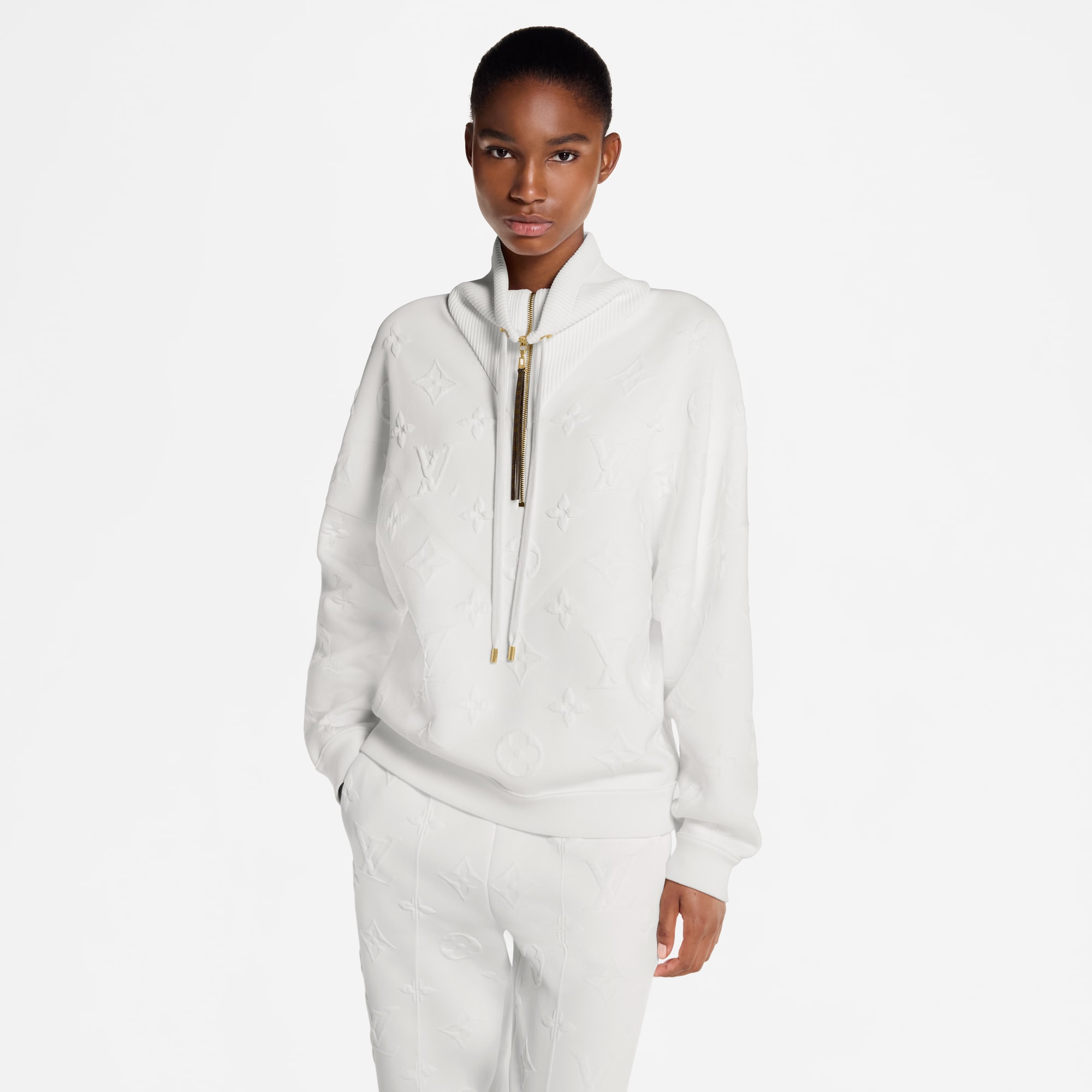 立體 Monogram 羅紋領位衛衣  in 女士