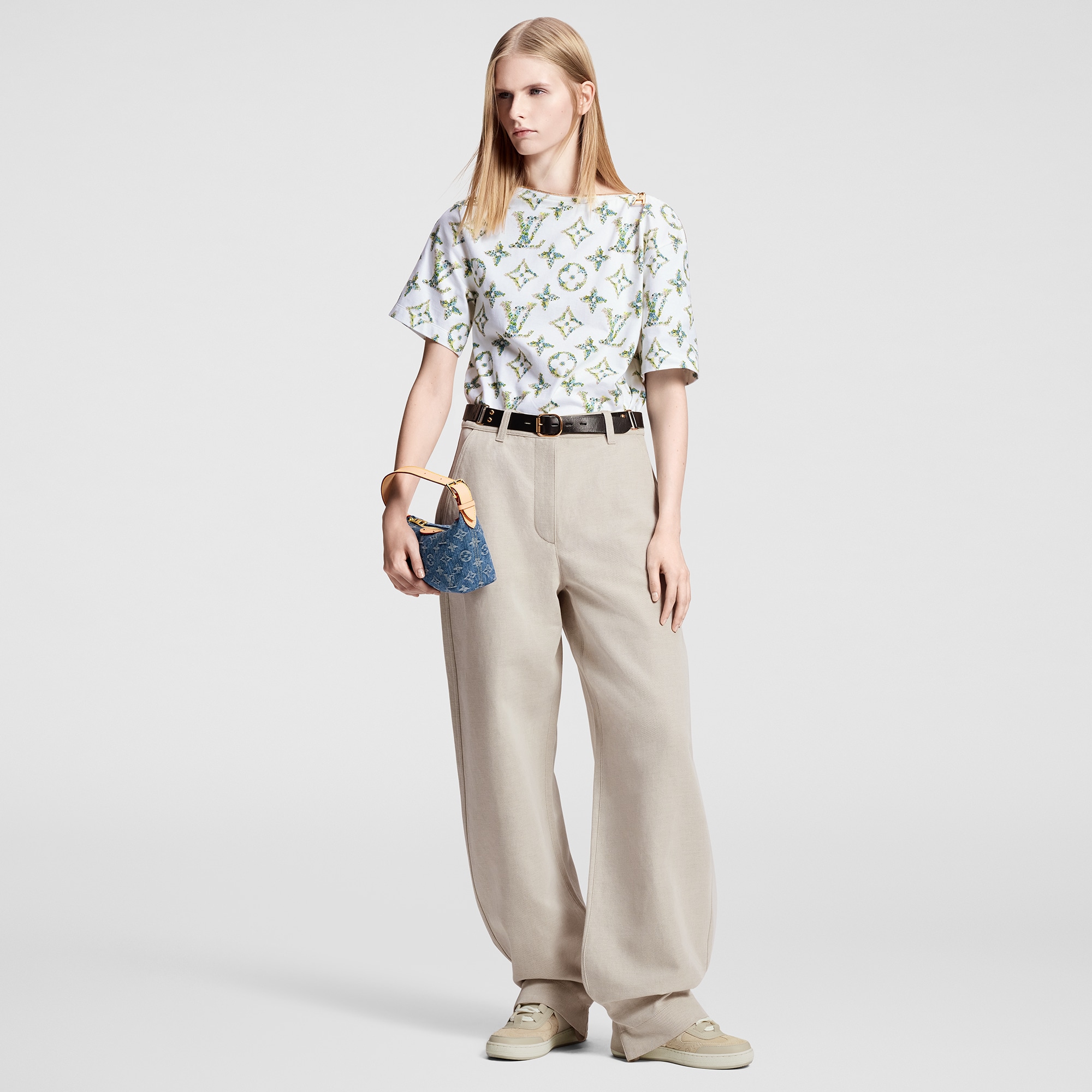 腰帶 Gabardine 斜紋布長褲  in 女士