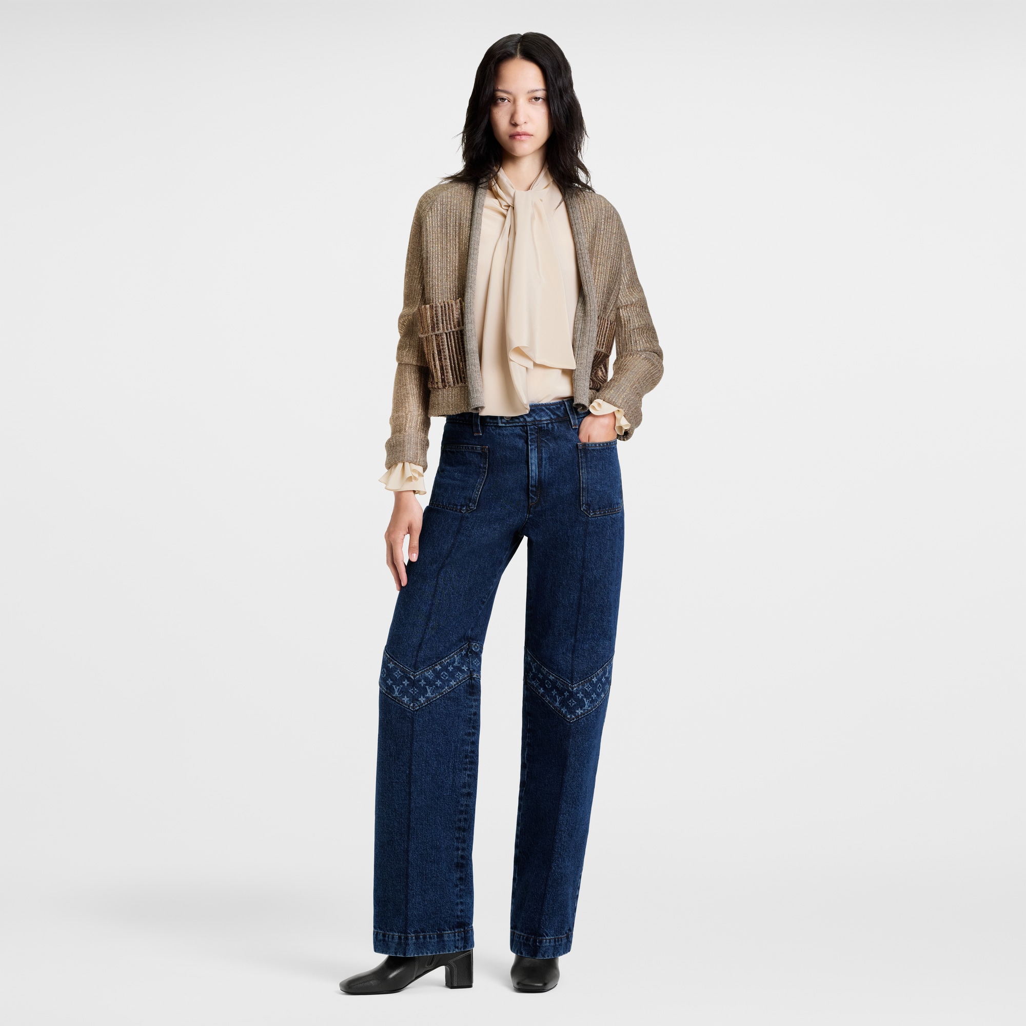 闊身閃亮針織開襟外套  in 女士