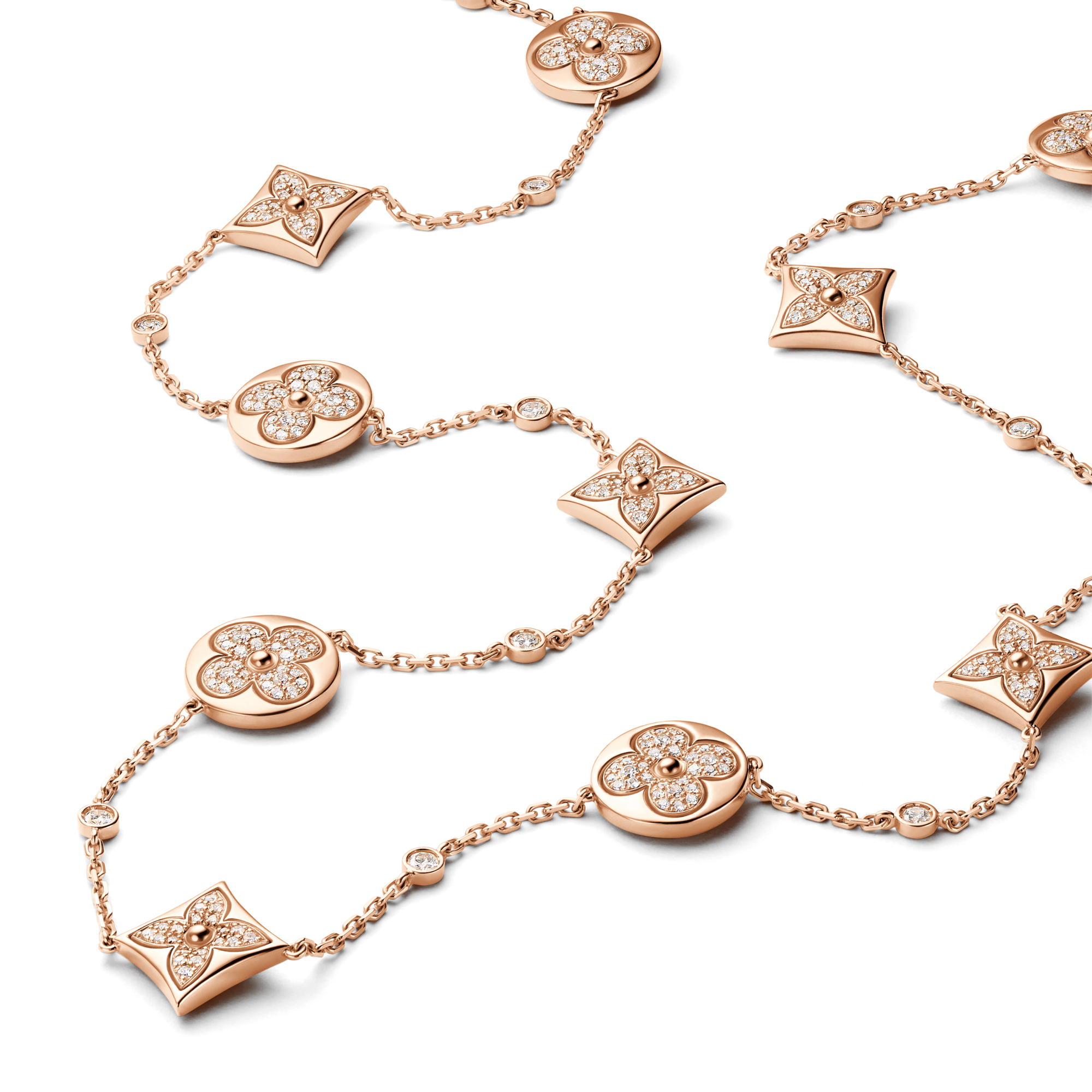 Color Blossom BB 玫瑰K金配鑽石項鍊  in 珠寶系列