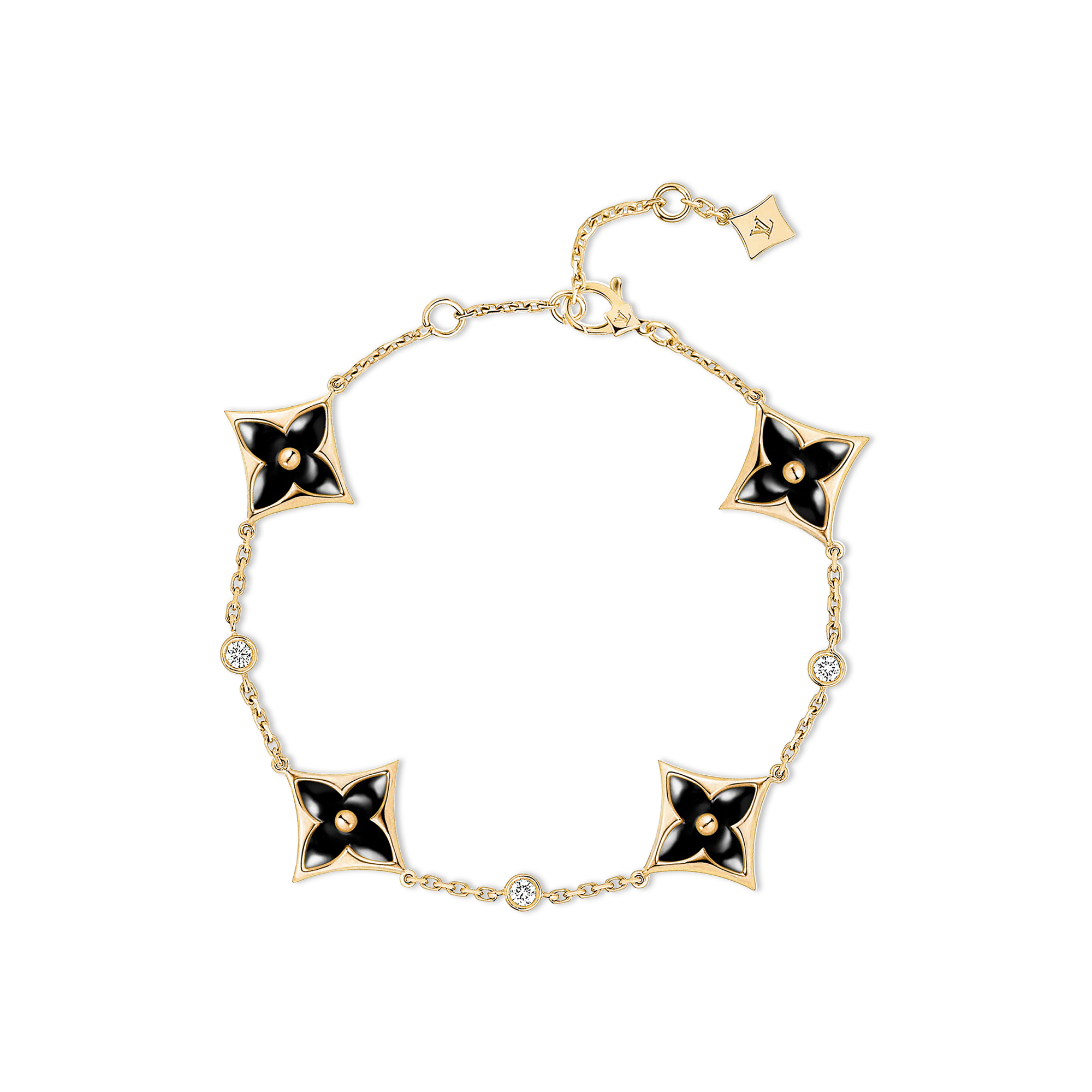 Color Blossom BB Multi-Motifs 手鍊 - 配黃K金、縞瑪瑙及鑽石  in 珠寶系列