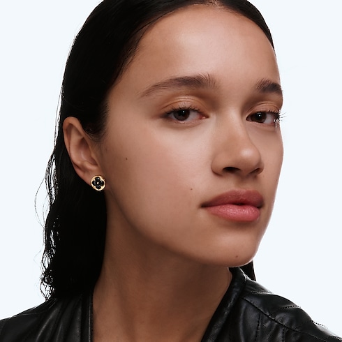 Color Blossom BB Sun 黃K金配縞瑪瑙耳釘- 單枚 in 珠寶系列's 按類別瀏覽 耳環 collections by Louis Vuitton (產品縮放)