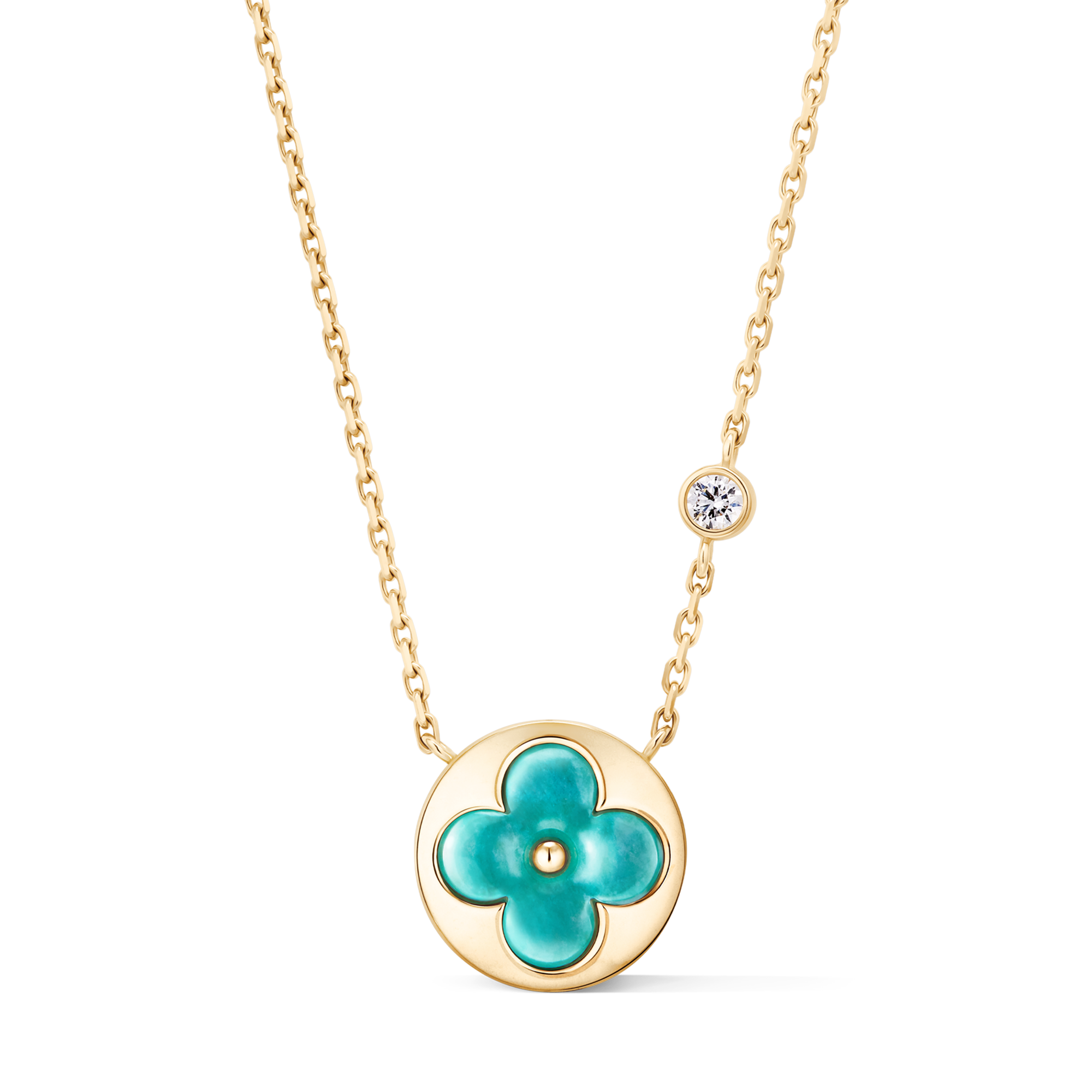 Color Blossom BB Sun 吊墜 - 配黃K金、天河石及鑽石  in 珠寶系列