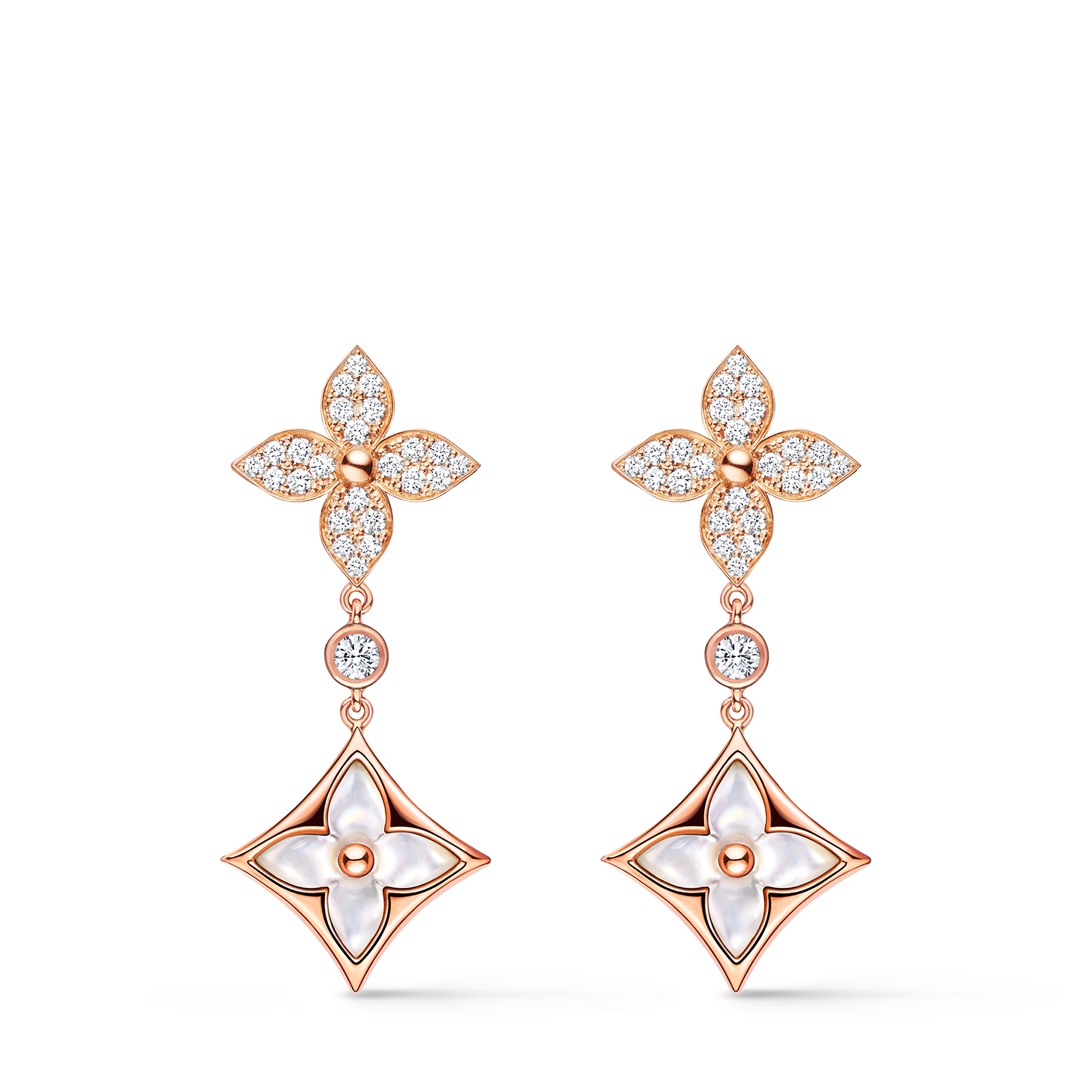Color Blossom Double Star 長耳環  in 珠寶系列