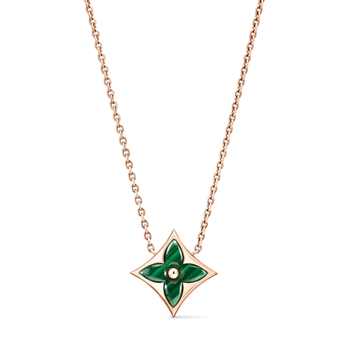 Color Blossom M Star 飾牌 - 配玫瑰K金及孔雀石 in 珠寶系列's 按類別瀏覽 項鍊吊墜 collections by Louis Vuitton (產品縮放)