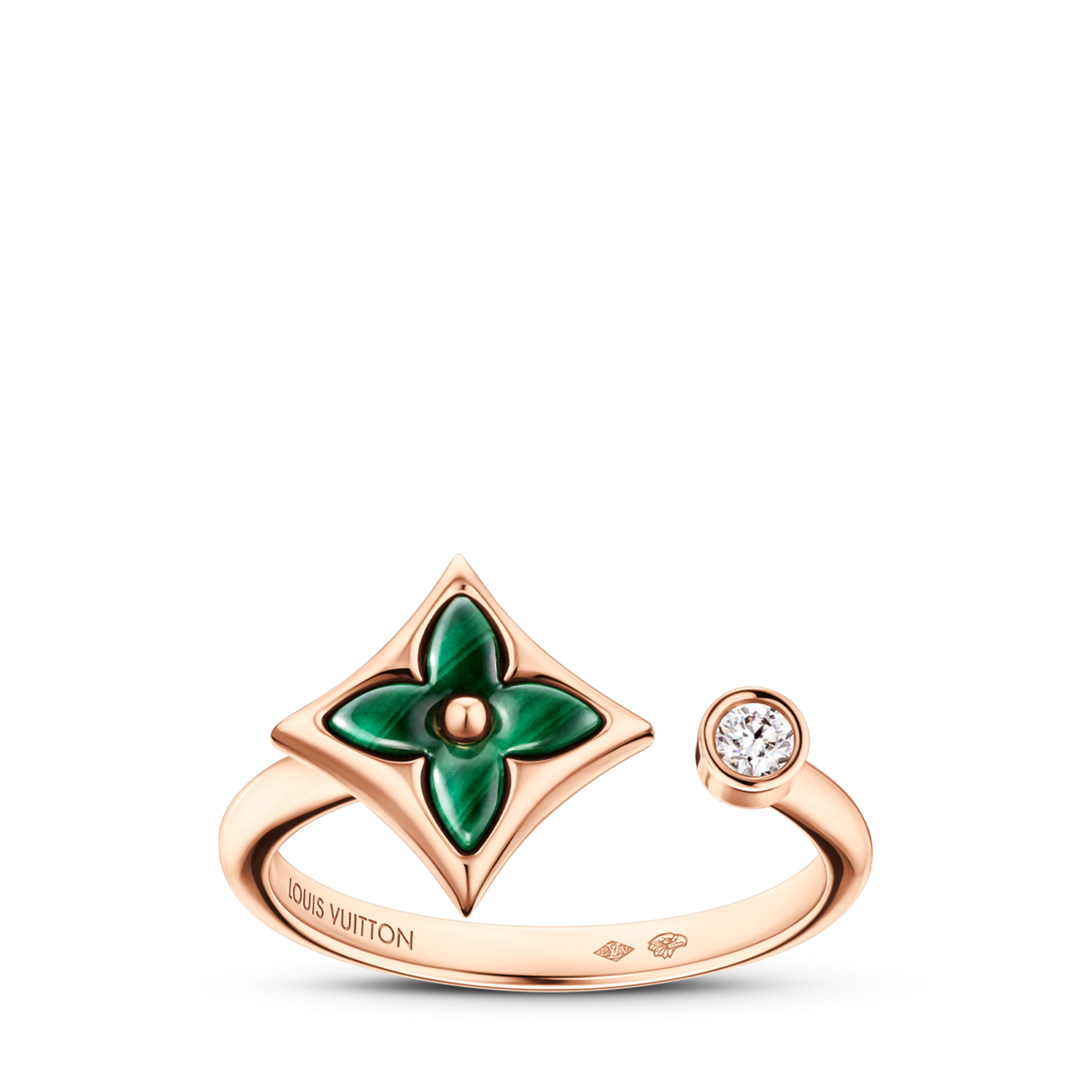 Color Blossom Mini Star 玫瑰K金及孔雀石配鑽石戒指  in 珠寶系列