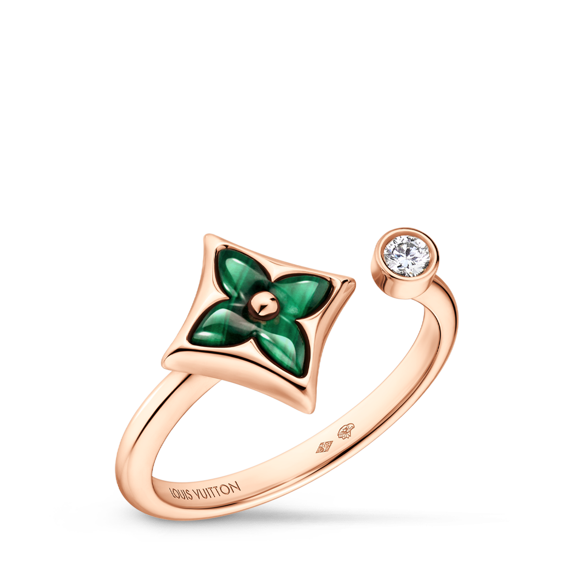 Color Blossom Mini Star 玫瑰K金及孔雀石配鑽石戒指  in 珠寶系列