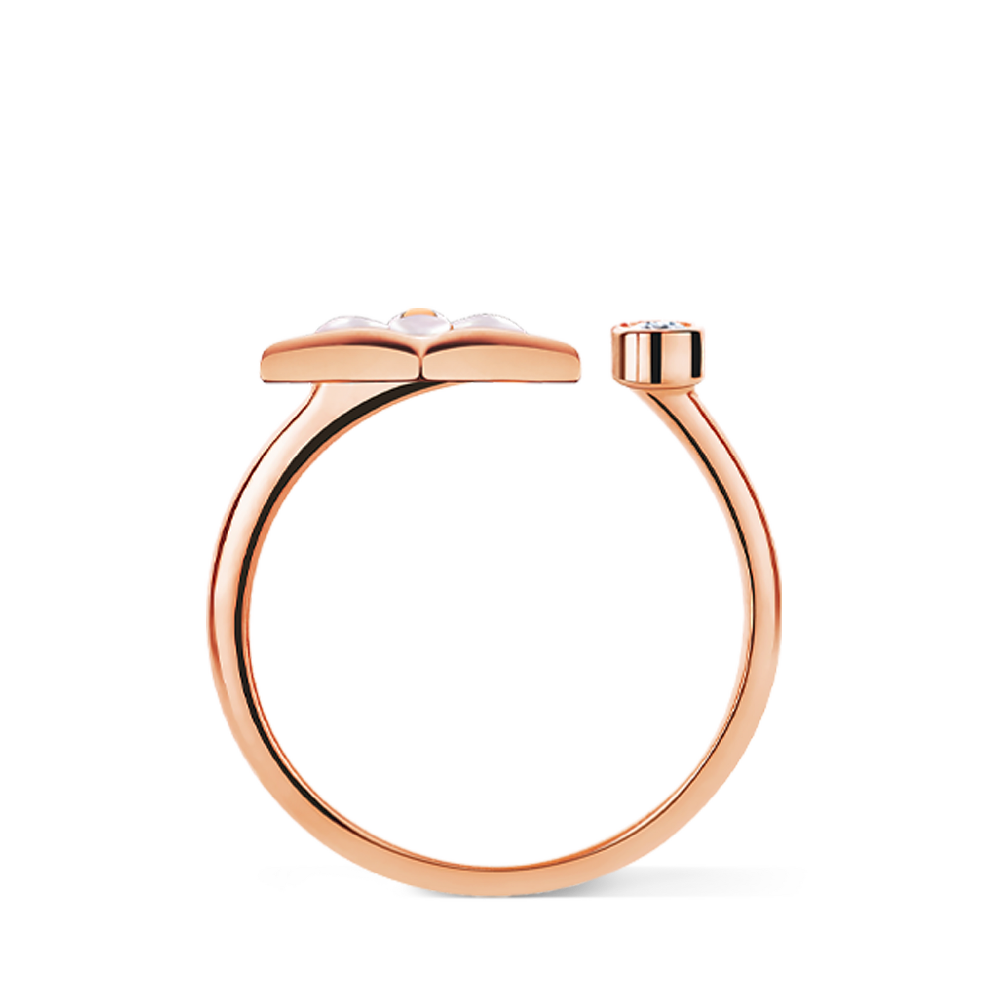 Color Blossom Mini Star 玫瑰K金配白色珍珠母貝及鑽石戒指  in 珠寶系列