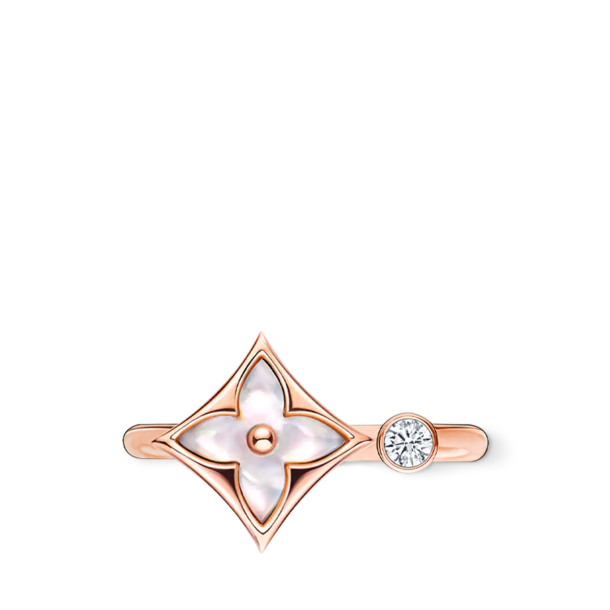 Color Blossom Mini Star 玫瑰K金配白色珍珠母貝及鑽石戒指  in 珠寶系列