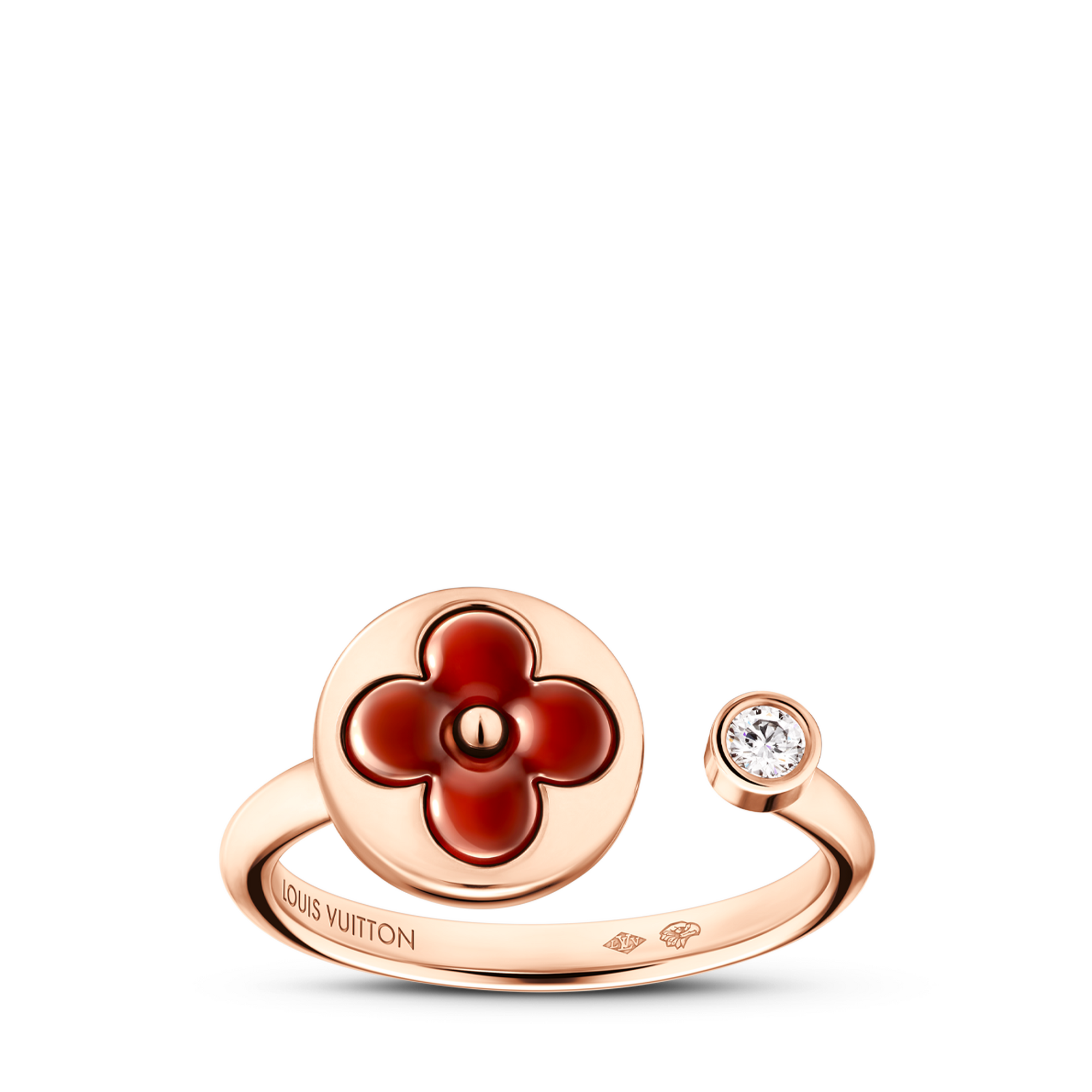 Color Blossom Mini Sun 戒指- 配玫瑰K金、紅玉髓及鑽石  in 珠寶系列