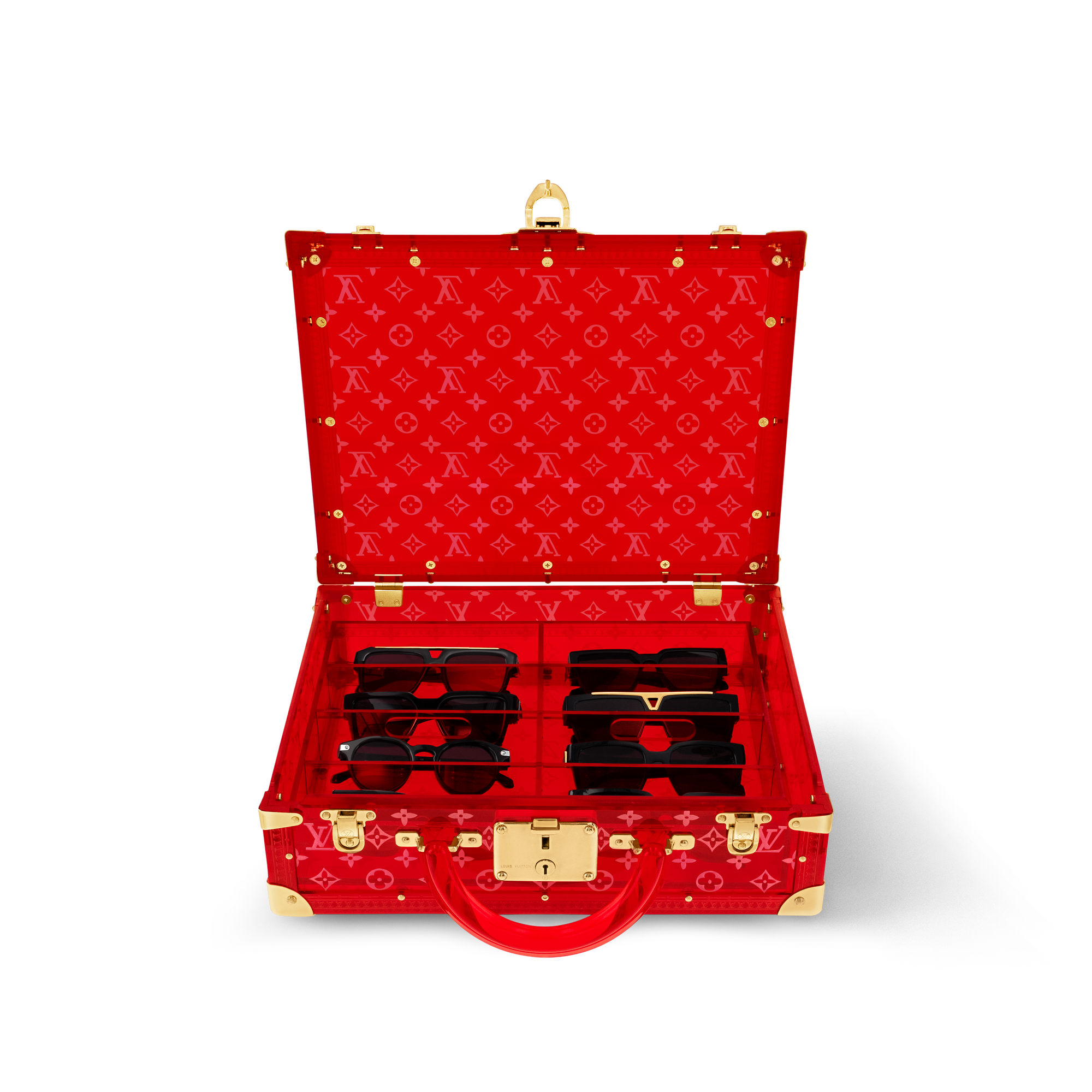 透明紅色 Cotteville Lunettes 高級皮革 in 行李箱、旅行用品及家居精品