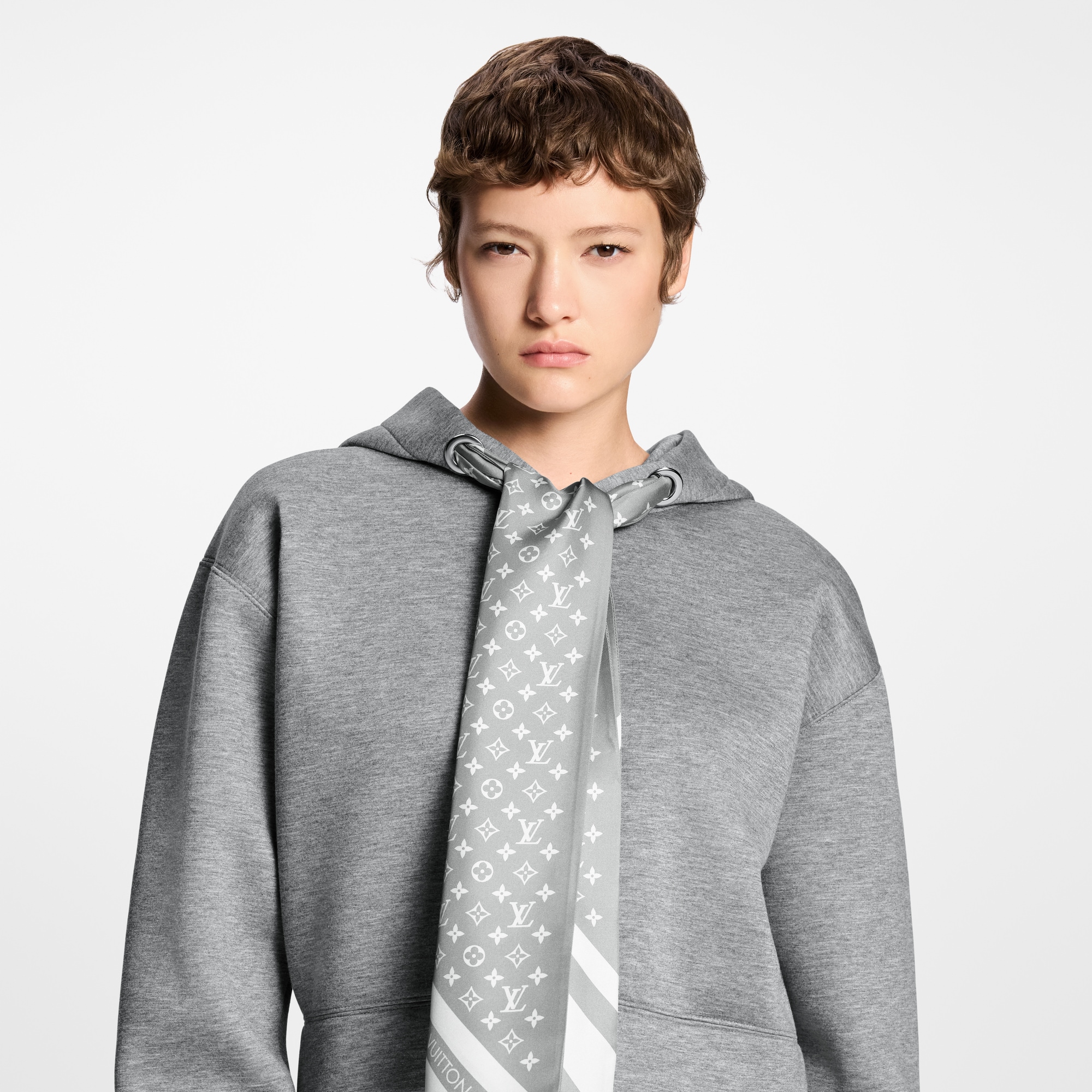 短身 Monogram 頸巾連帽上衣  in 女士