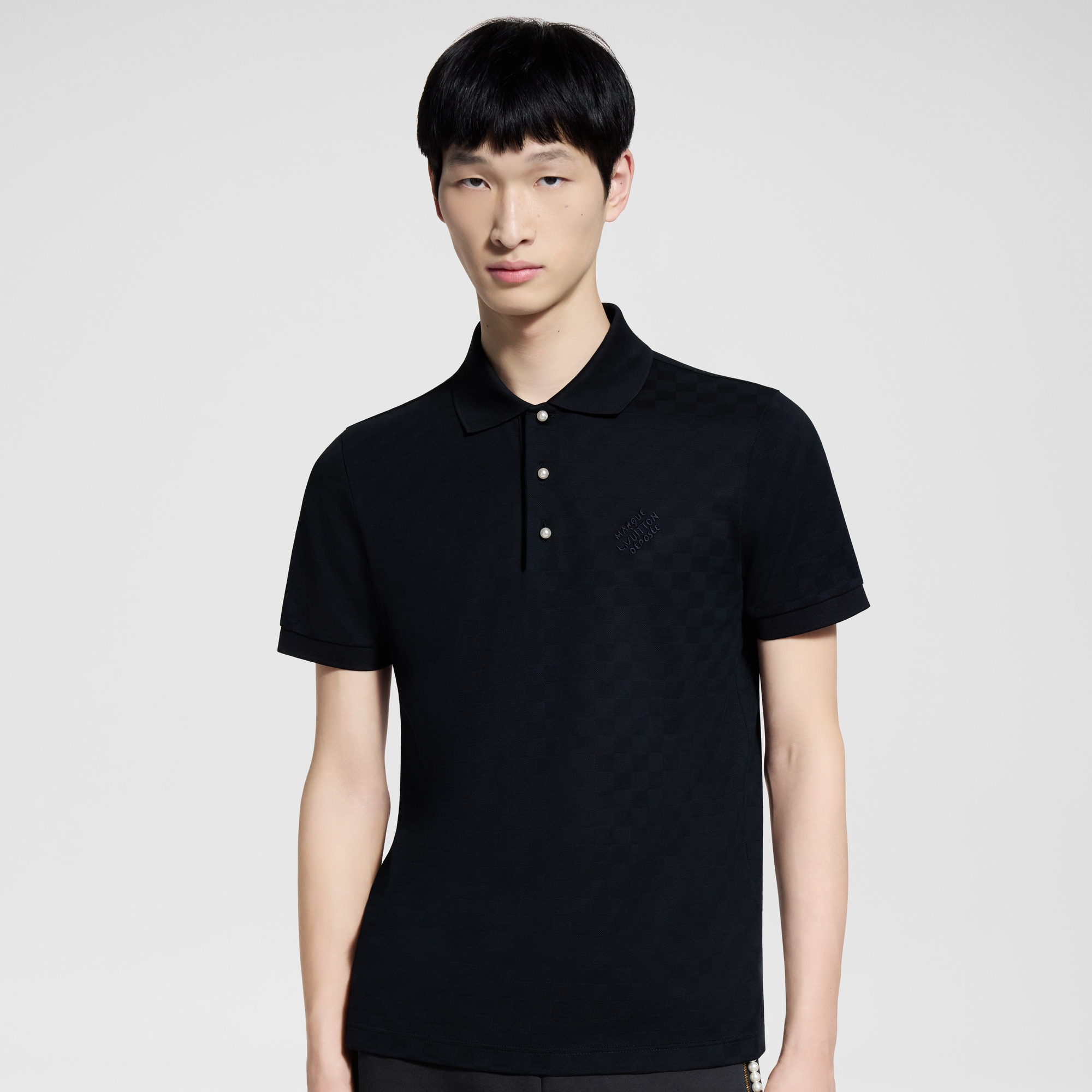 Damier 棉質珠皮布 Polo 衫  in 男士