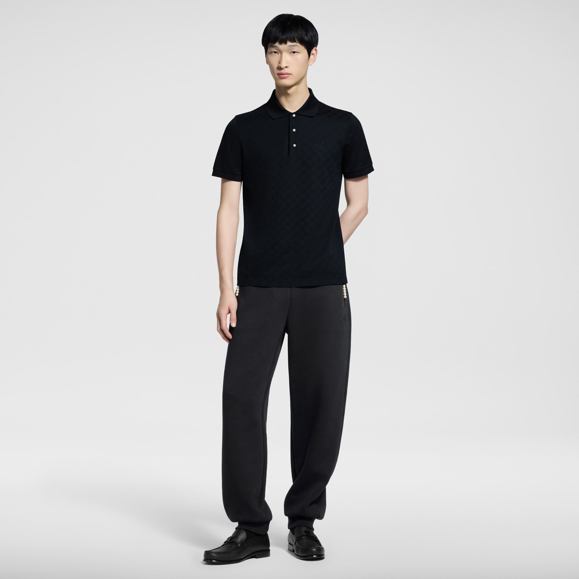 Damier 棉質珠皮布 Polo 衫  in 男士