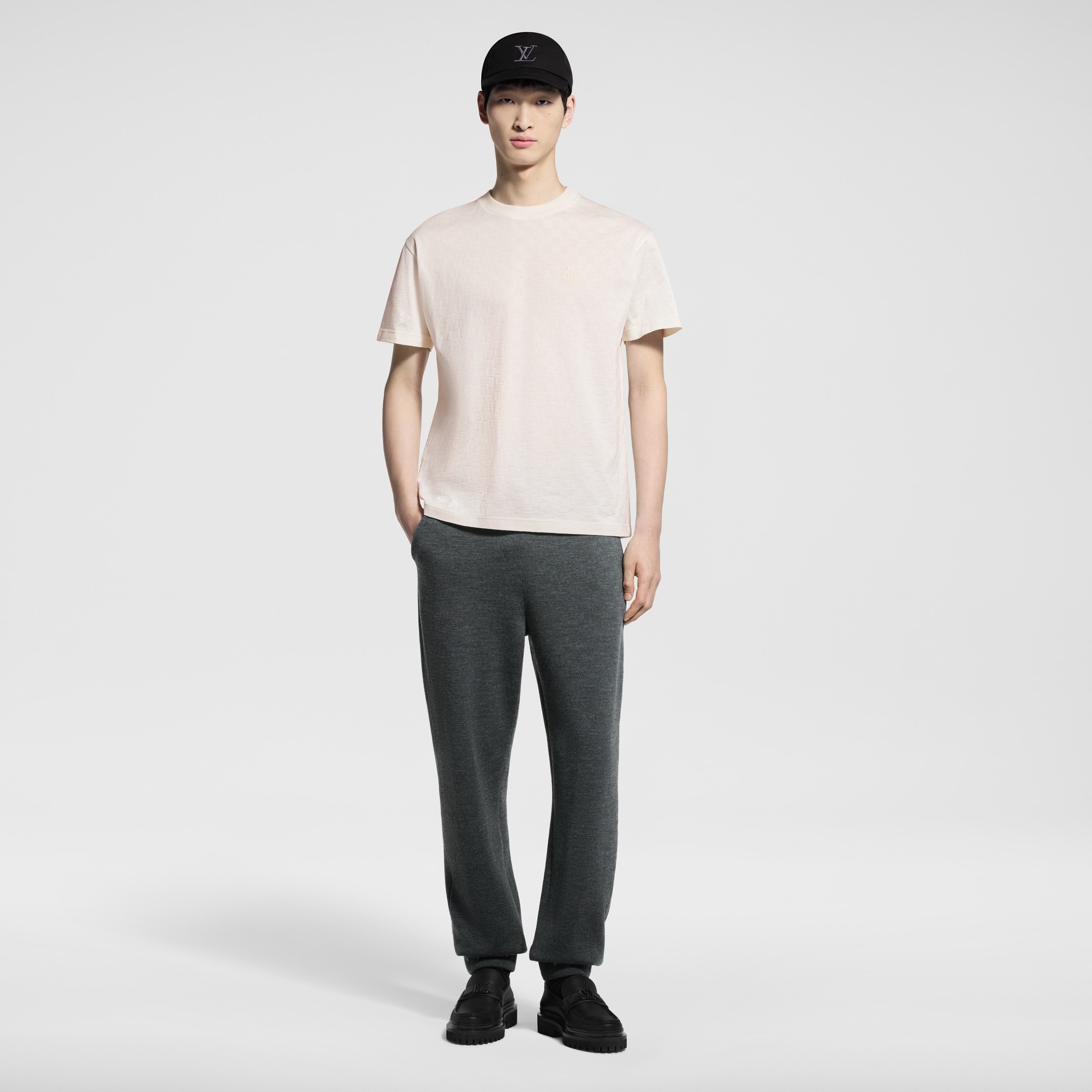 Damier 棉質珠皮布 T 恤  in 男士