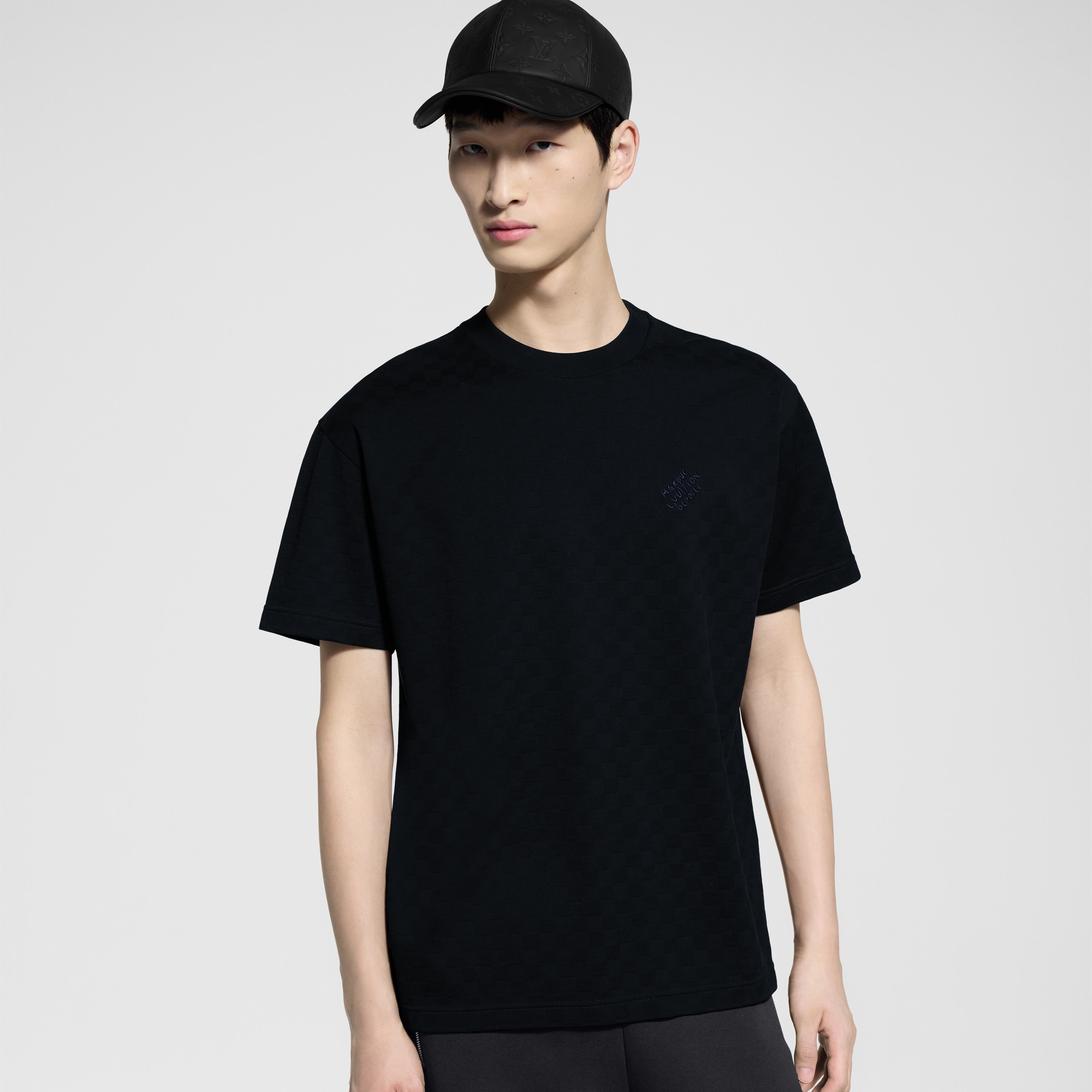 Damier 棉質珠皮布 T 恤  in 男士