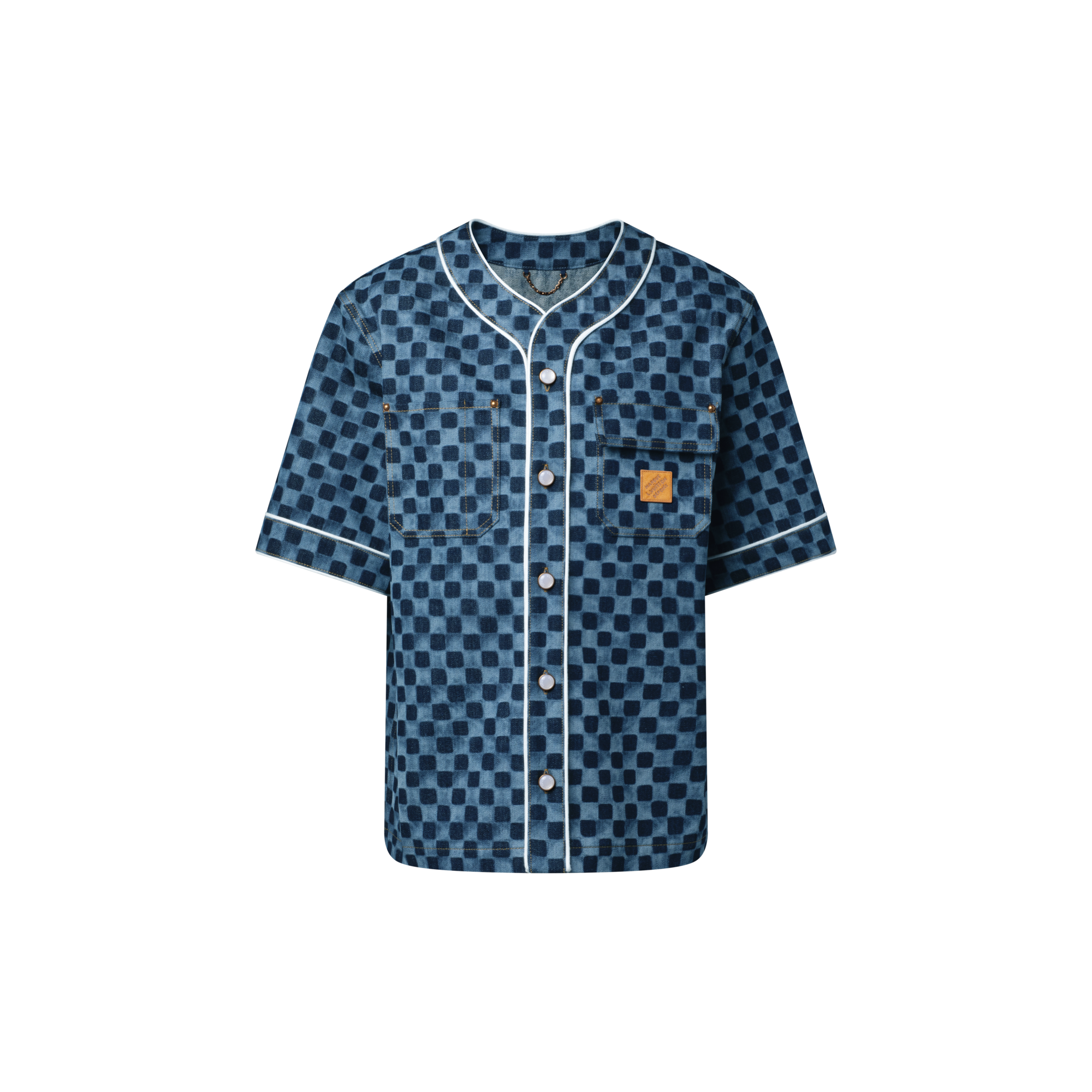 Damier 牛仔布棒球襯衫  in 男士