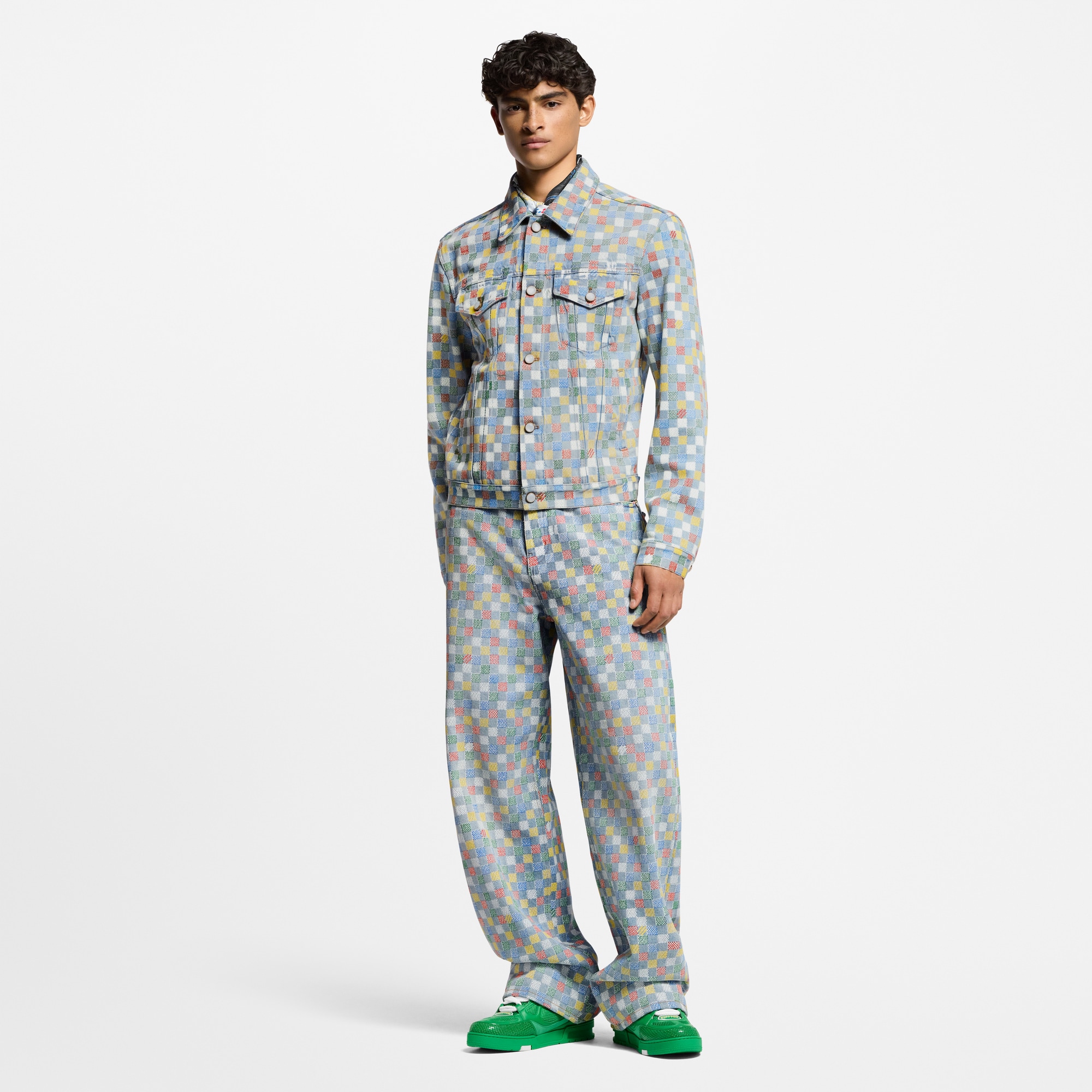 Damier 圖案牛仔外套  in 男士