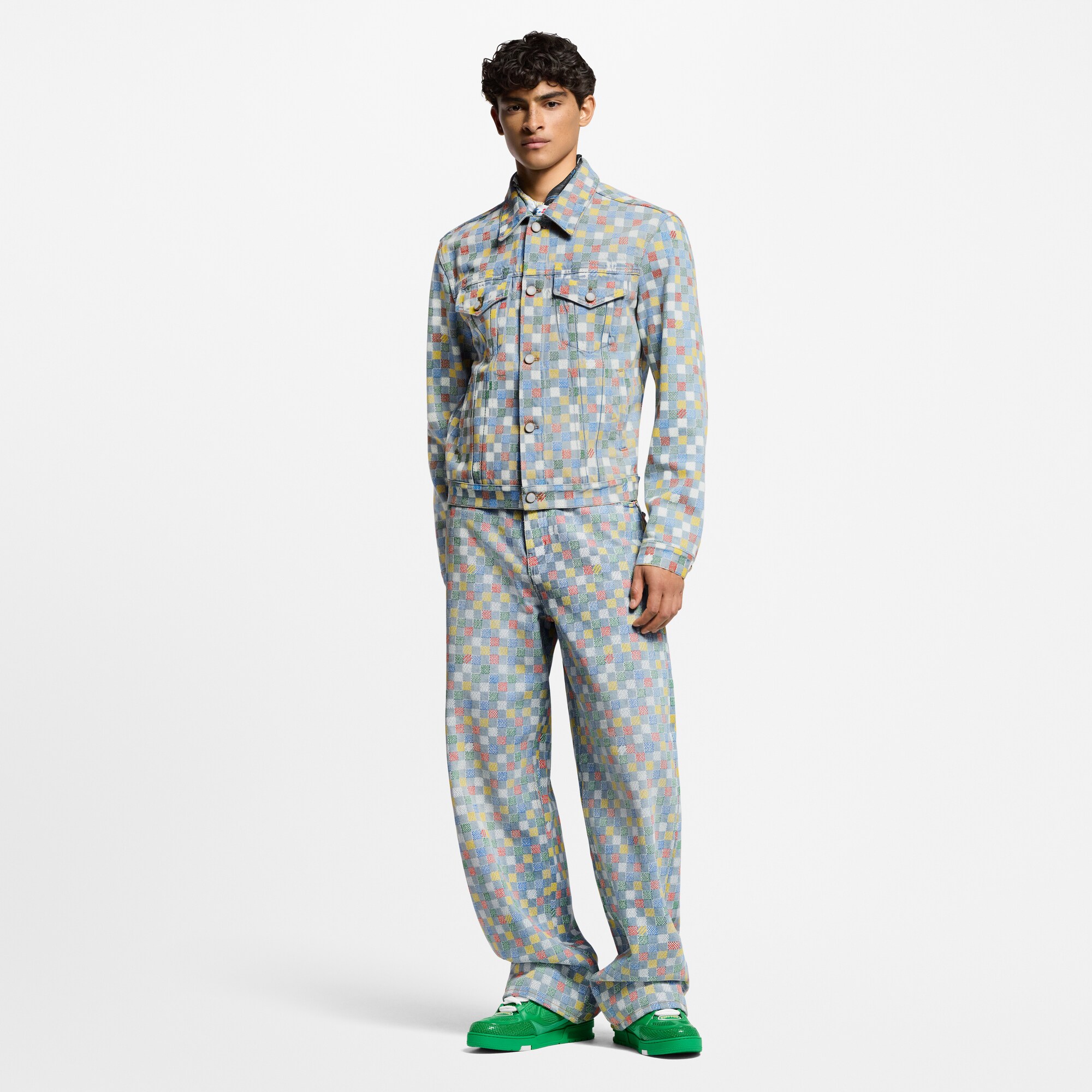 Damier 闊腿牛仔褲  in 男士