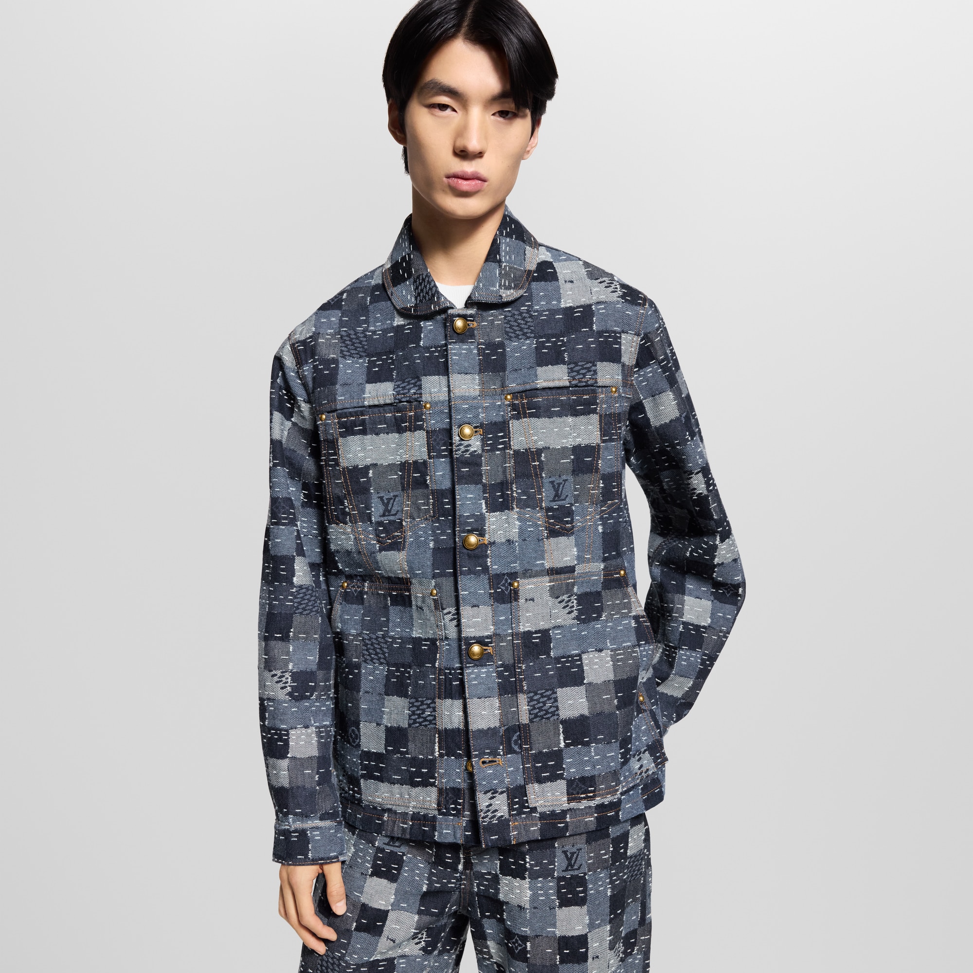 Damier 牛仔布工裝風外套  in 男士