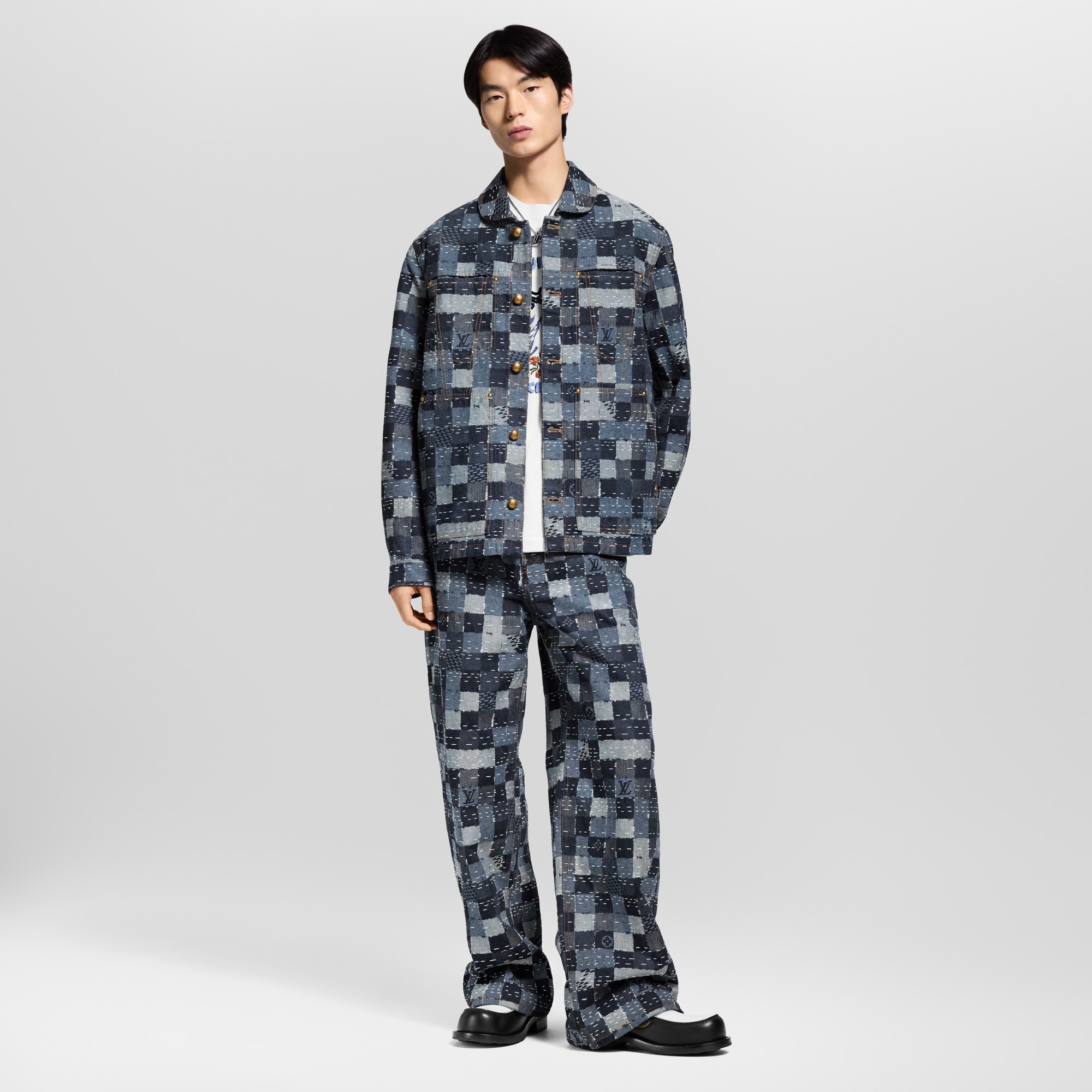 Damier 牛仔布工裝風外套  in 男士