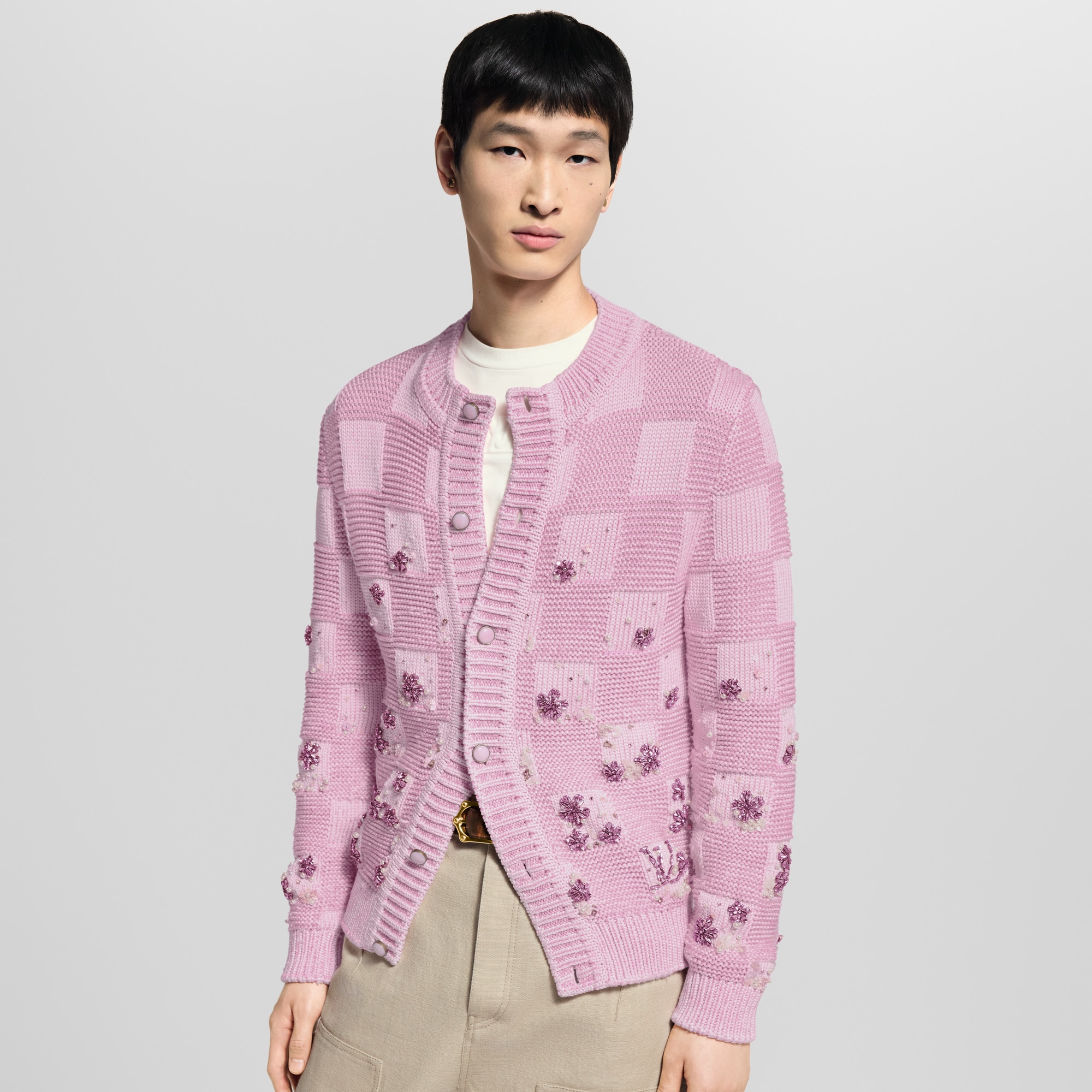 Damier 刺繡開襟外套  in 男士