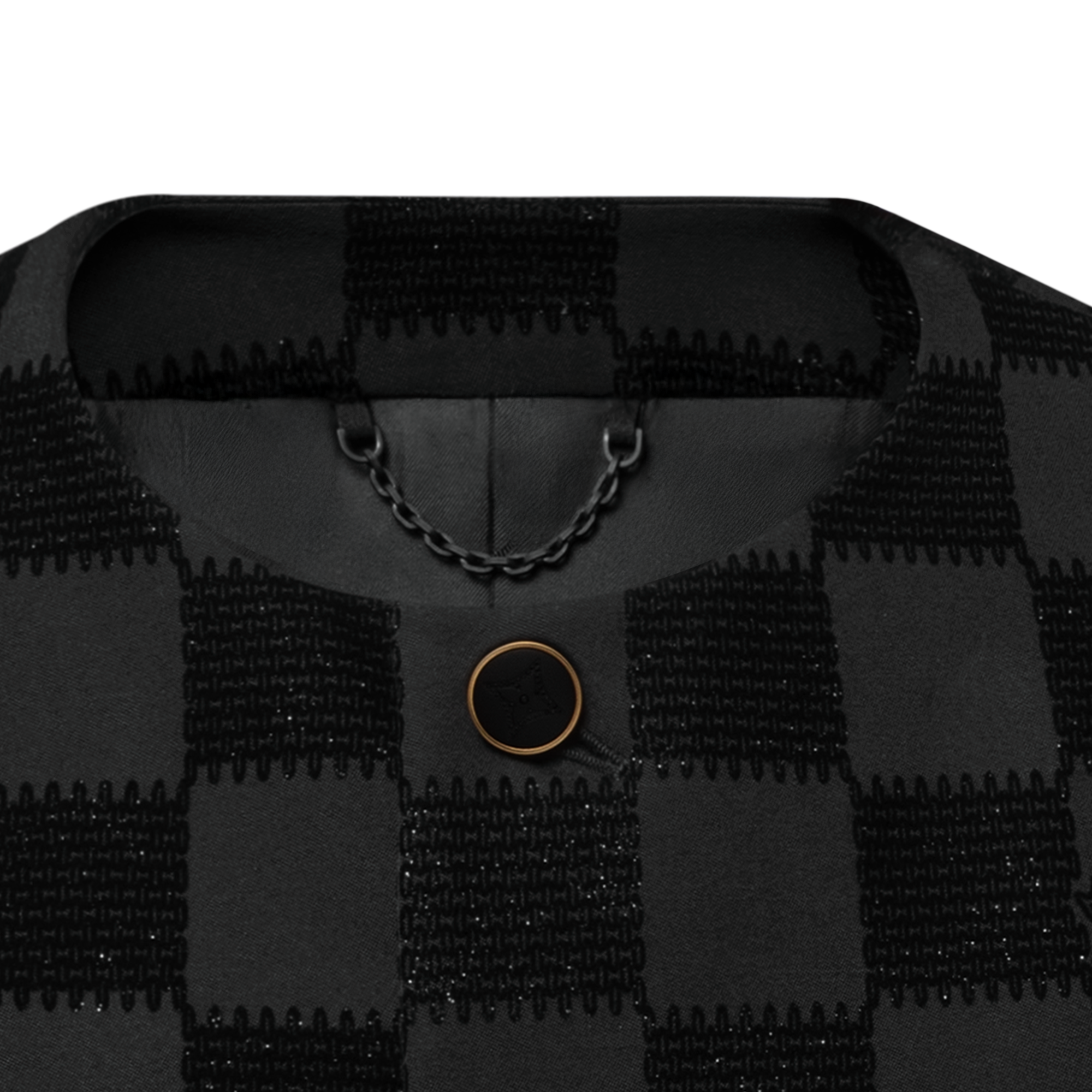 Damier 植絨無領外套  in 男士
