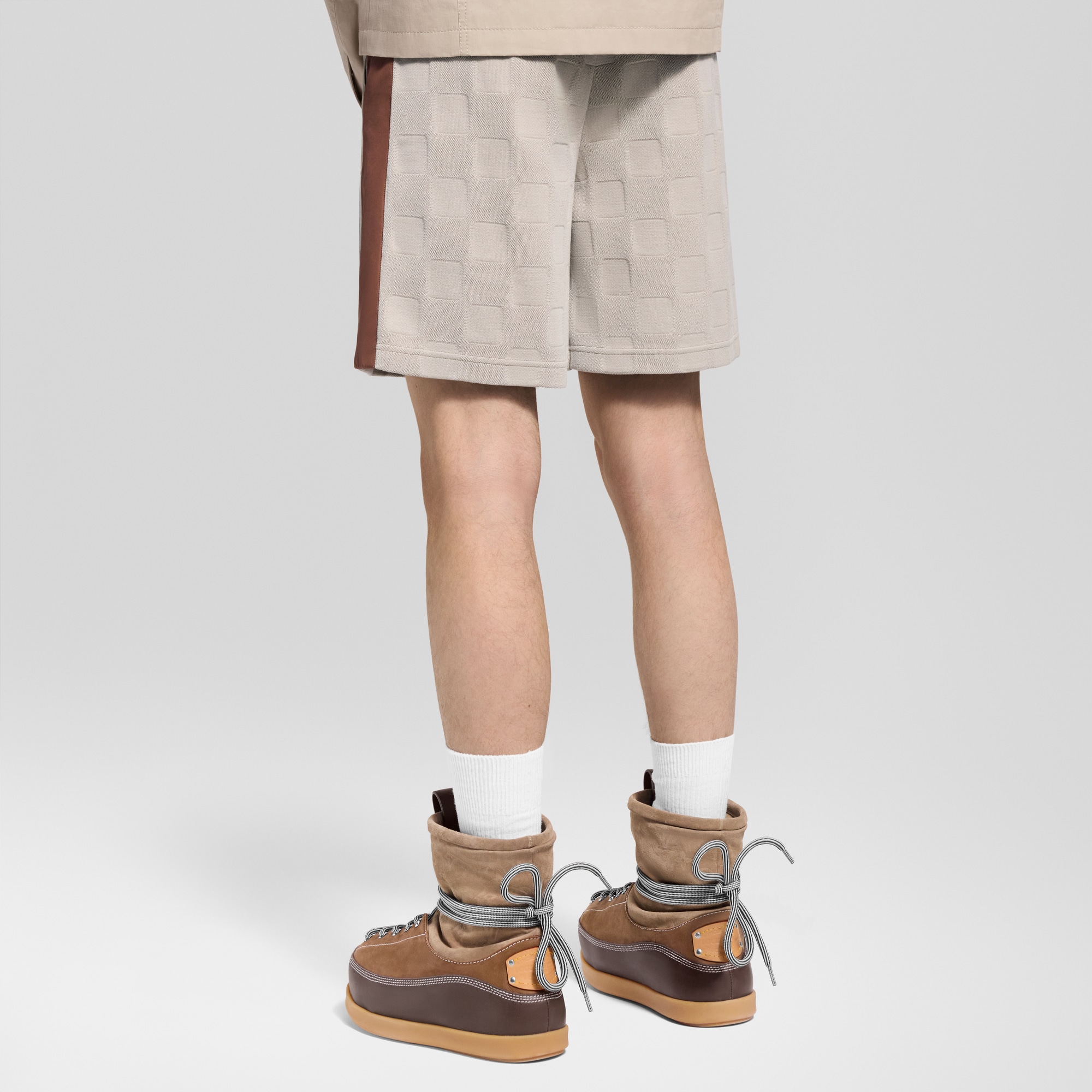 Damier 混合面料工裝風短褲  in 男士