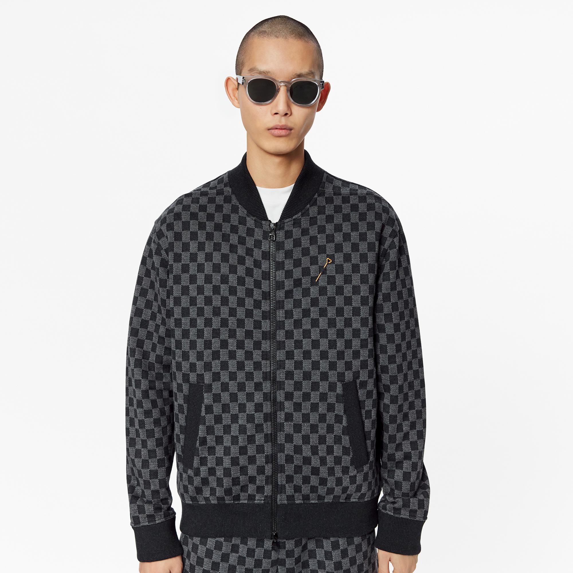 Damier 提花圖案全拉鏈飛行員外套  in 男士