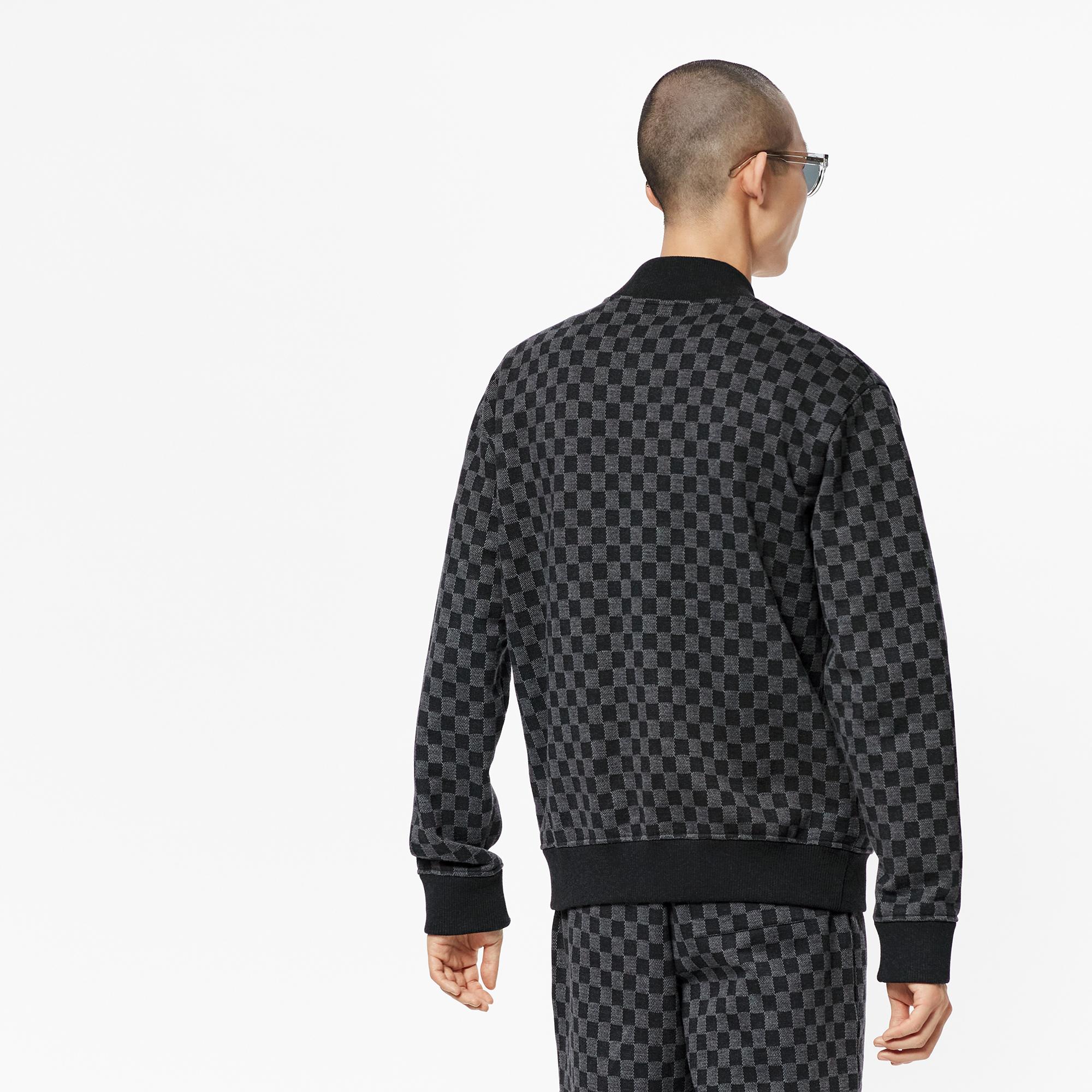 Damier 提花圖案全拉鏈飛行員外套  in 男士