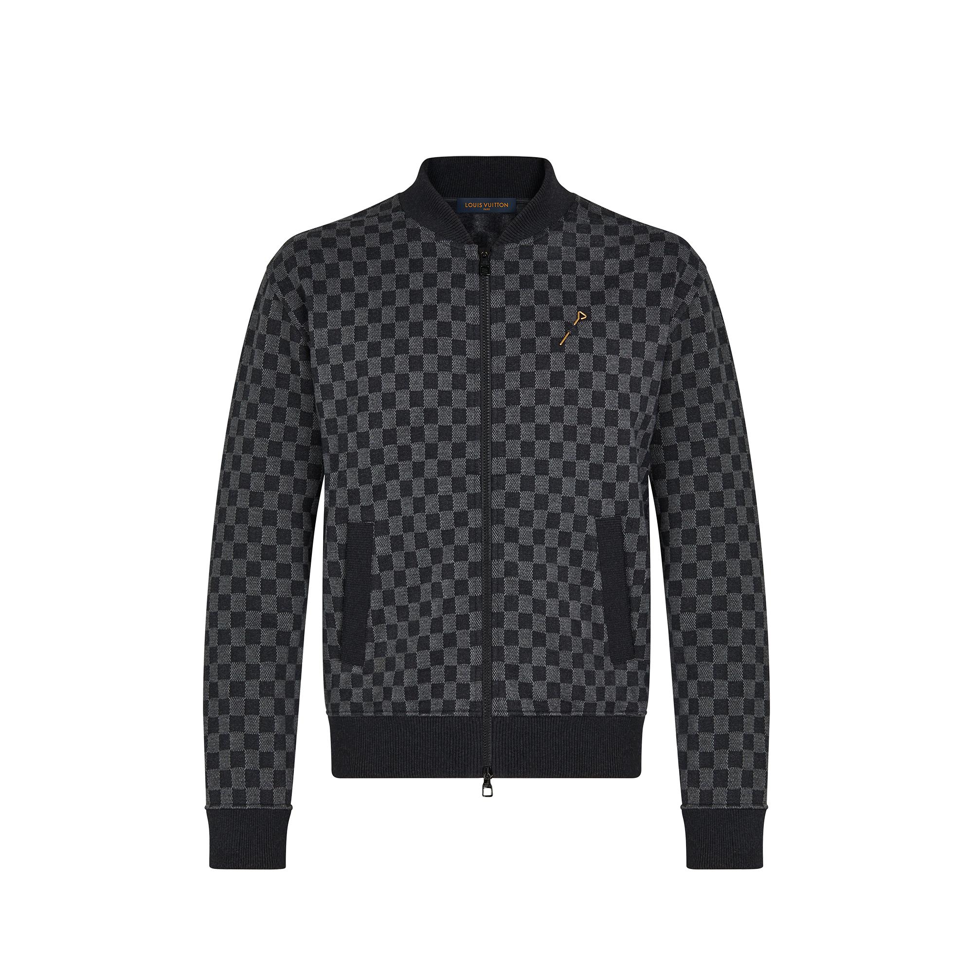 Damier 提花圖案全拉鏈飛行員外套  in 男士