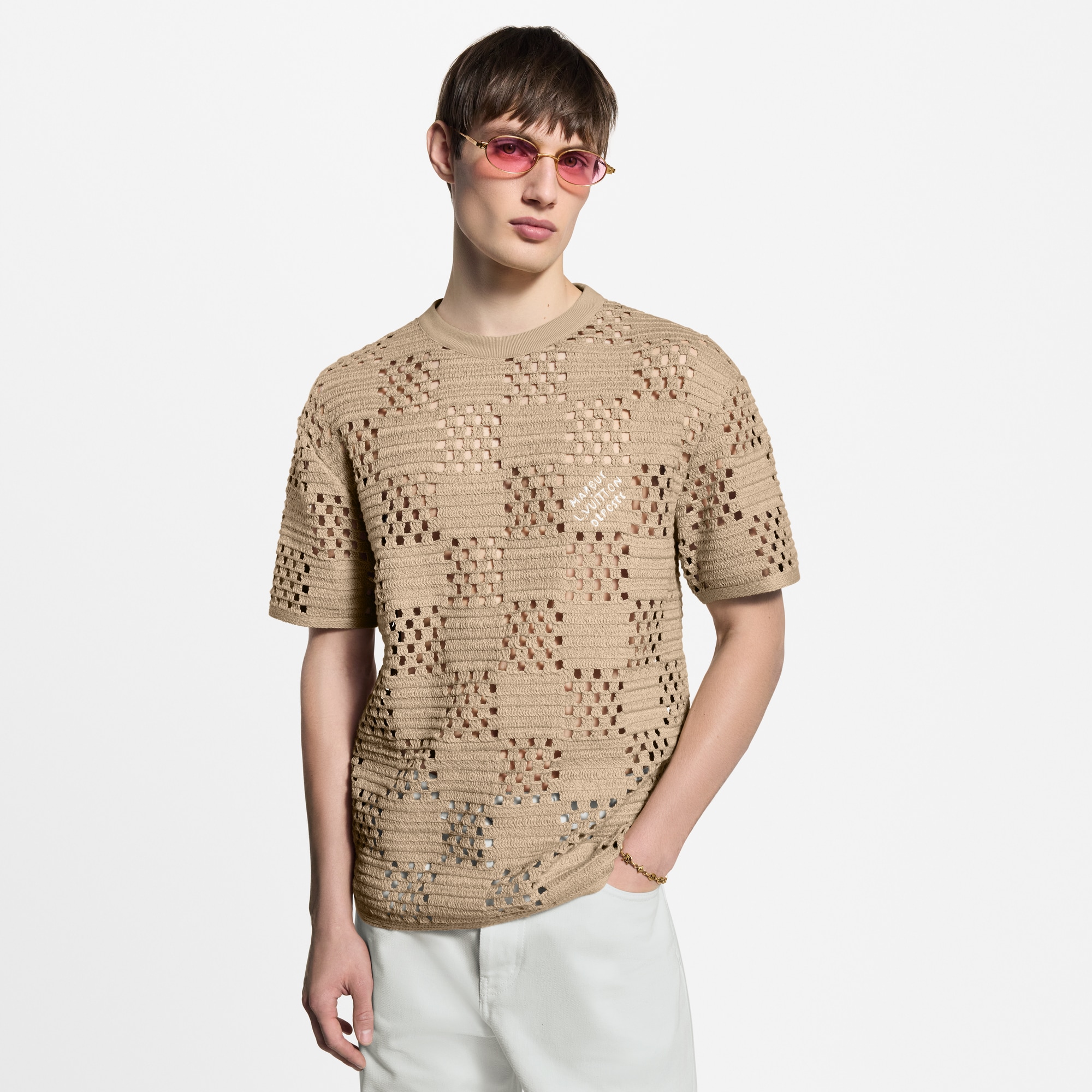 Damier 拉菲草 T 恤  in 男士