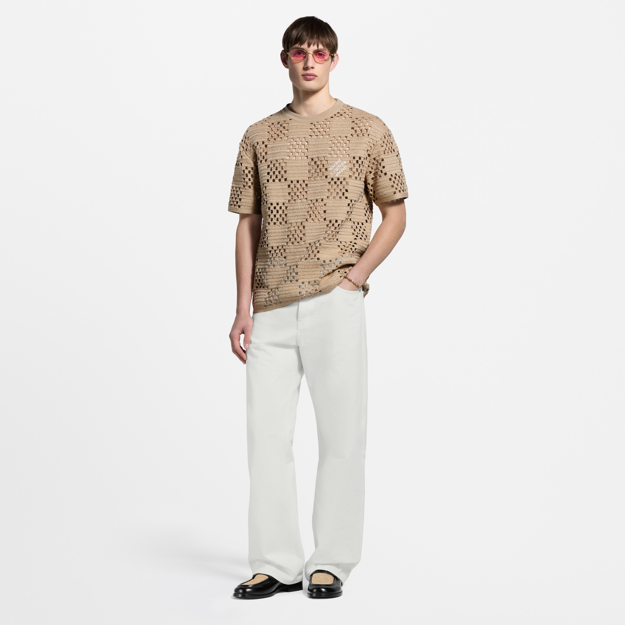 Damier 拉菲草 T 恤  in 男士