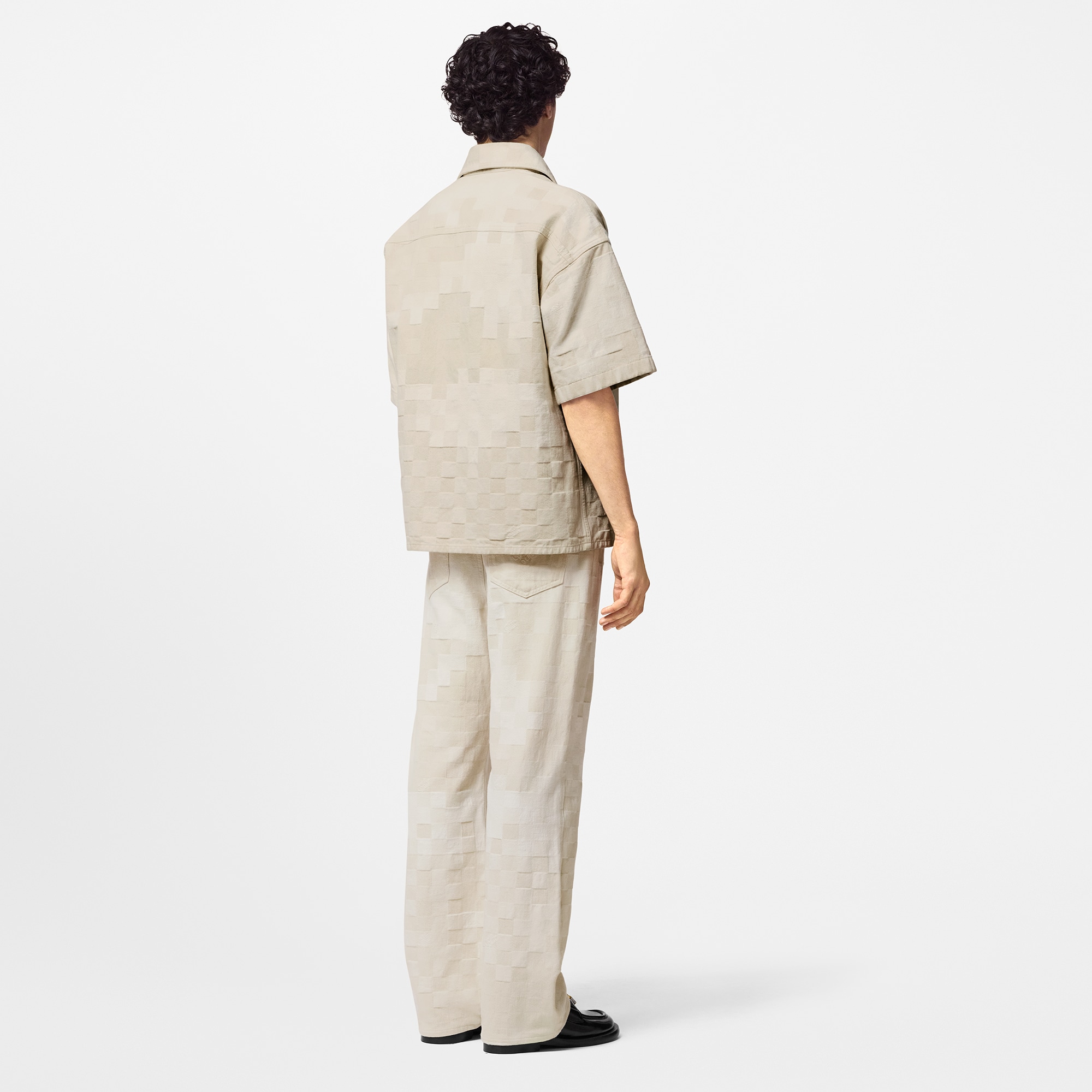 Damier 短袖牛仔布襯衫  in 男士