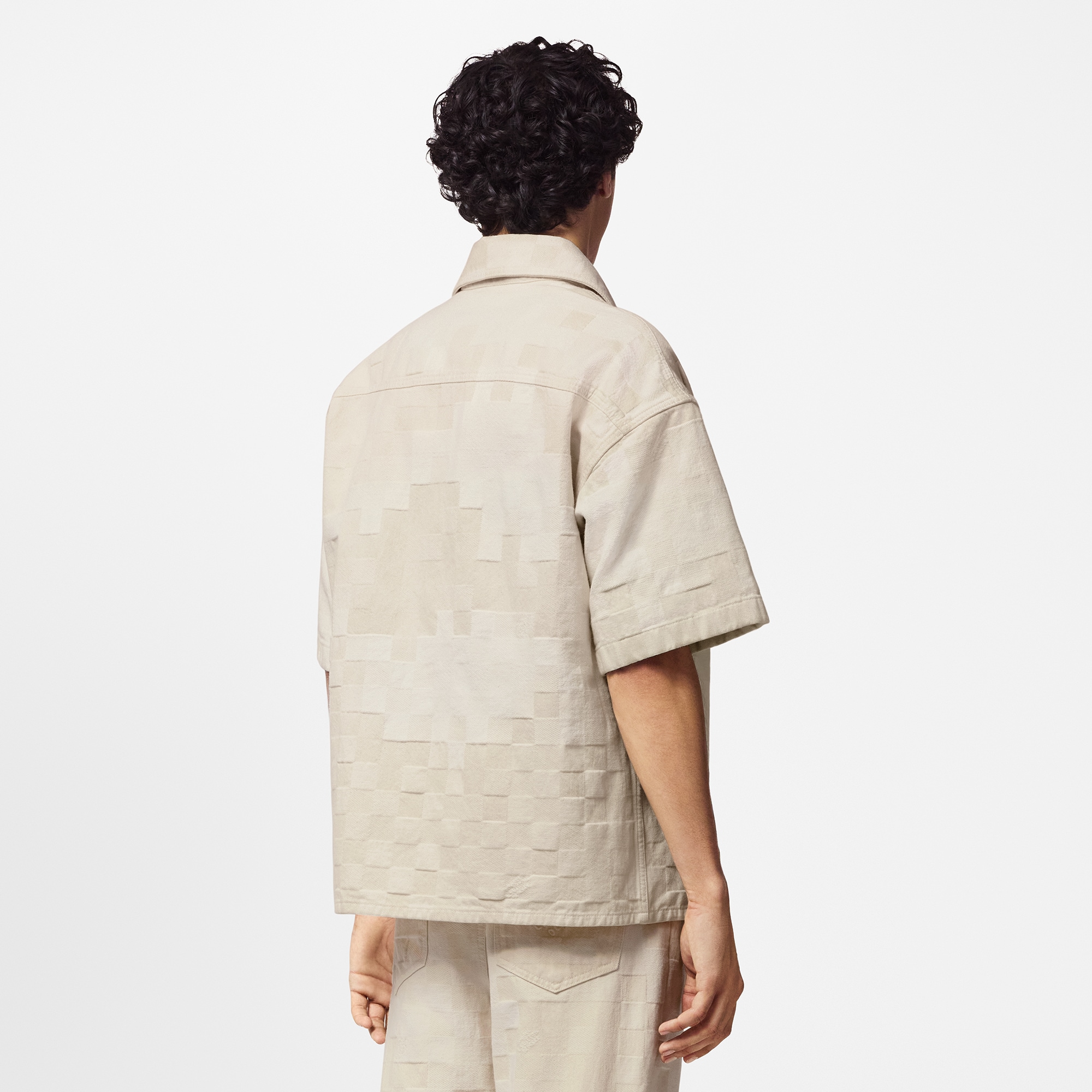 Damier 短袖牛仔布襯衫  in 男士
