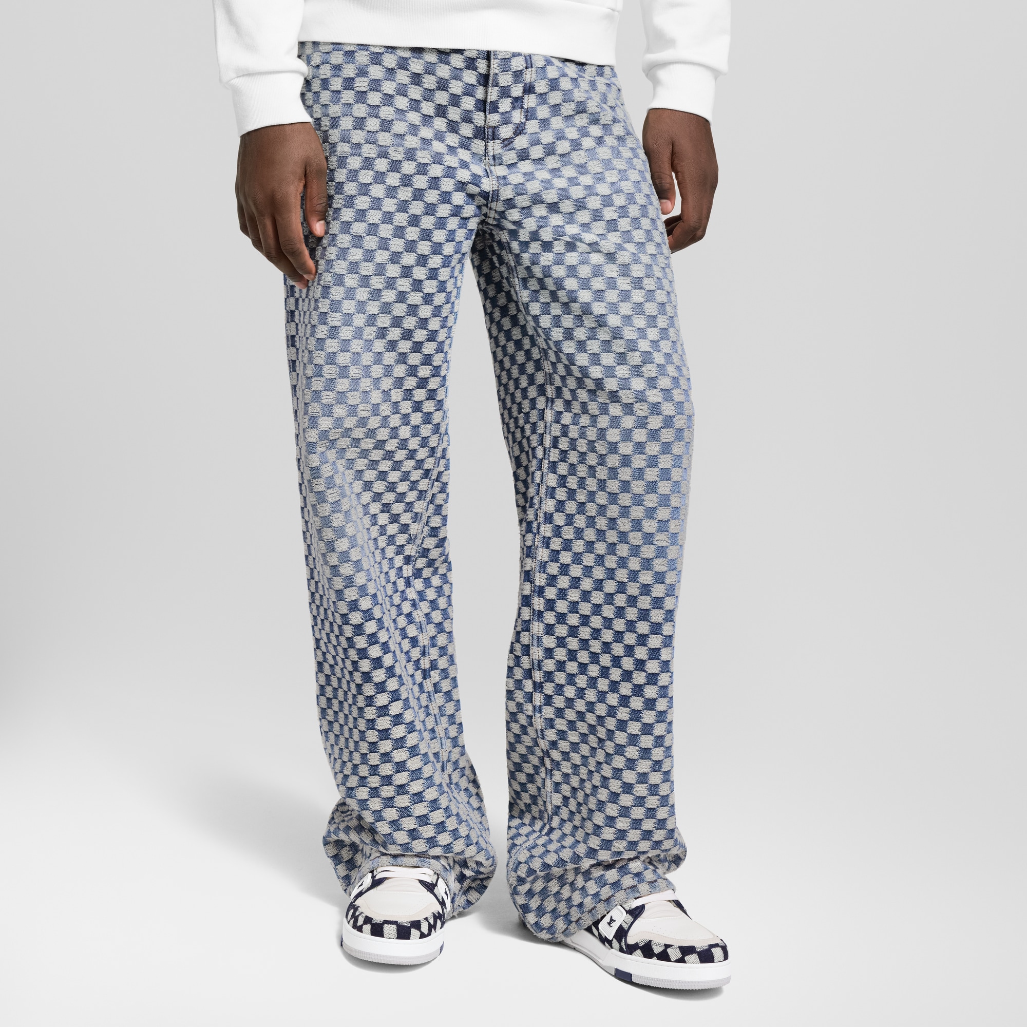 Damier 闊腿牛仔褲  in 男士