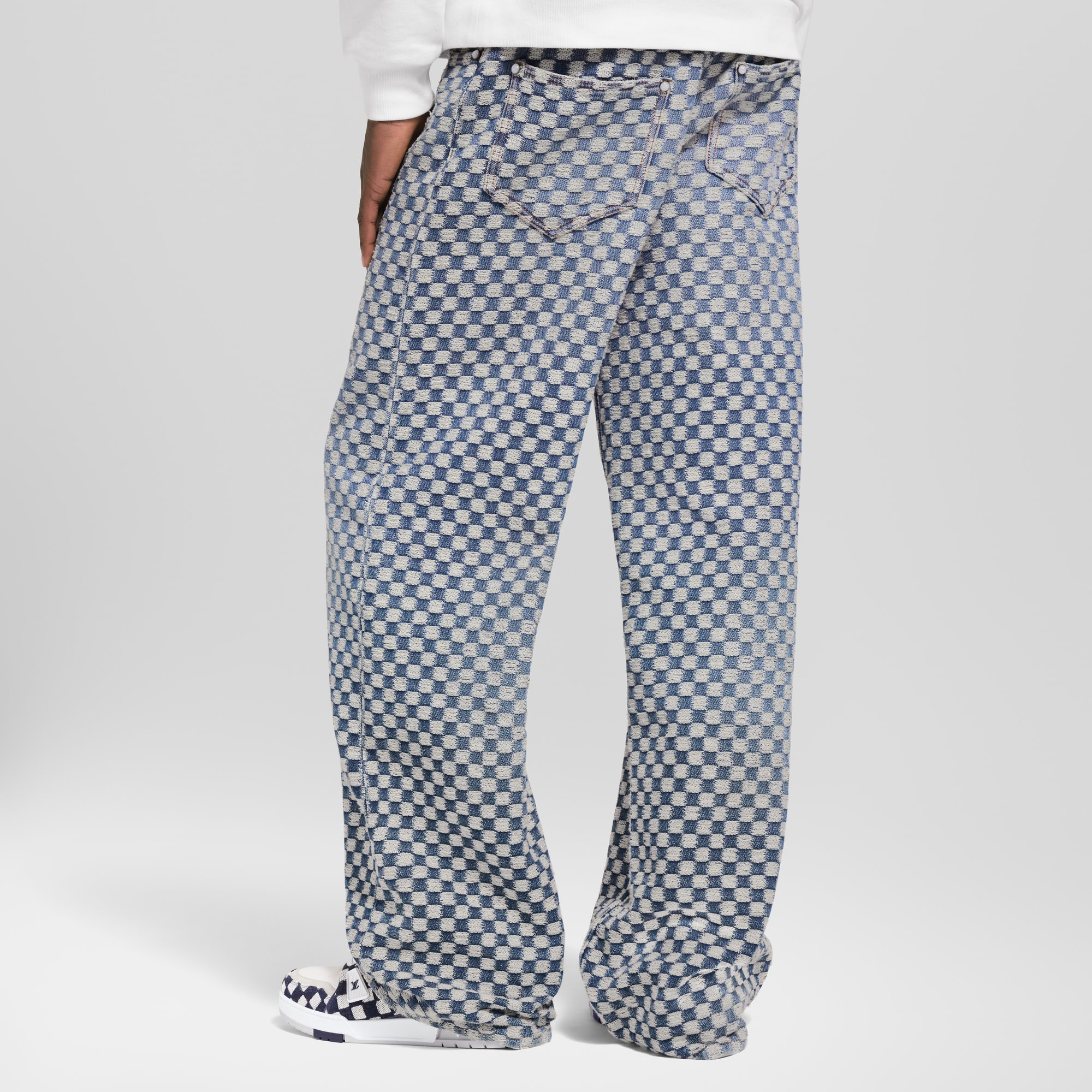 Damier 闊腿牛仔褲  in 男士