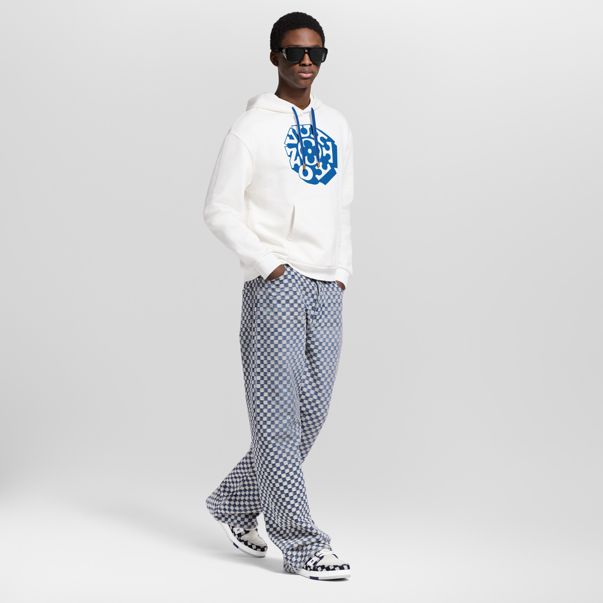 Damier 闊腿牛仔褲  in 男士