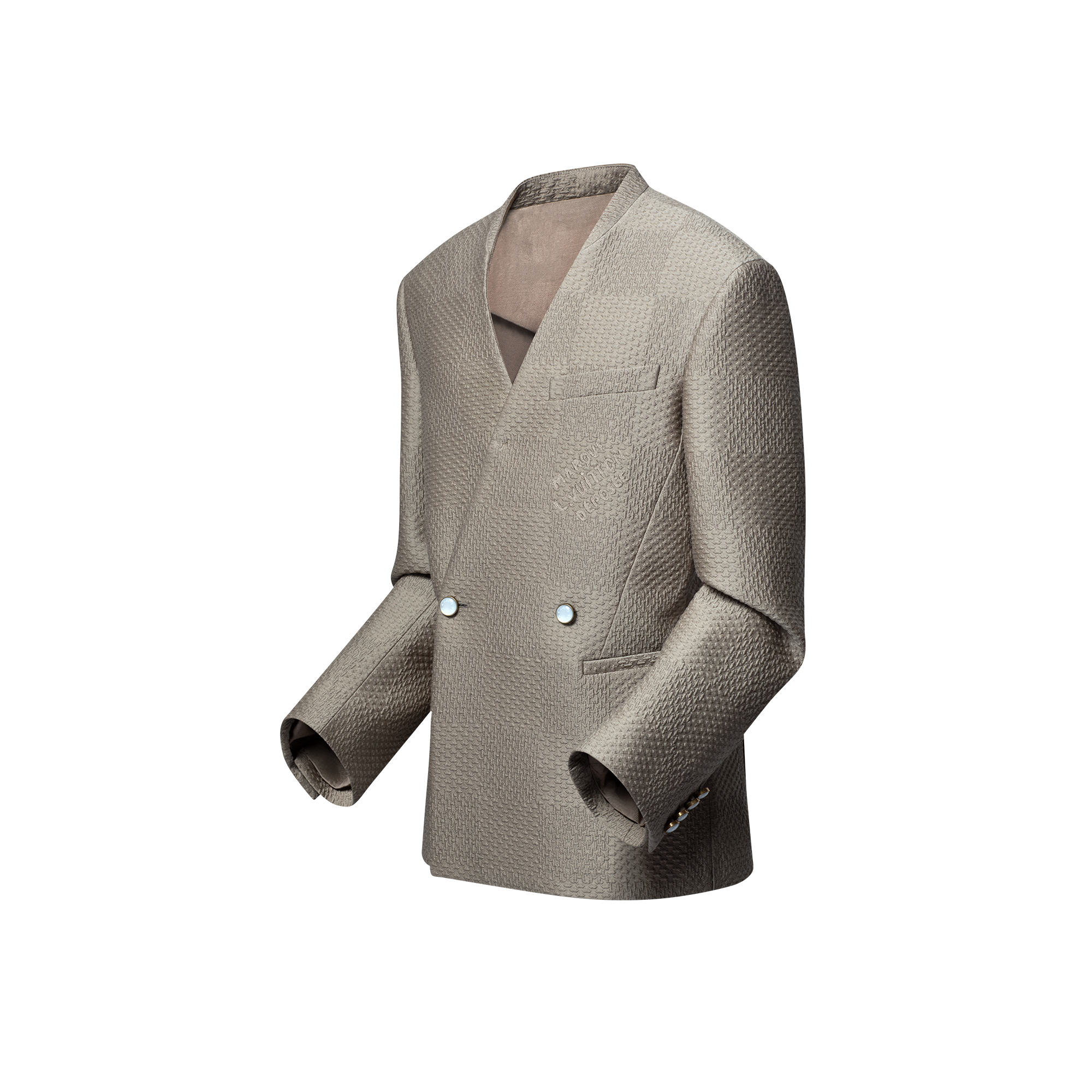 Damier 羊毛及絲質混紡提花面料雙排扣外套  in 男士