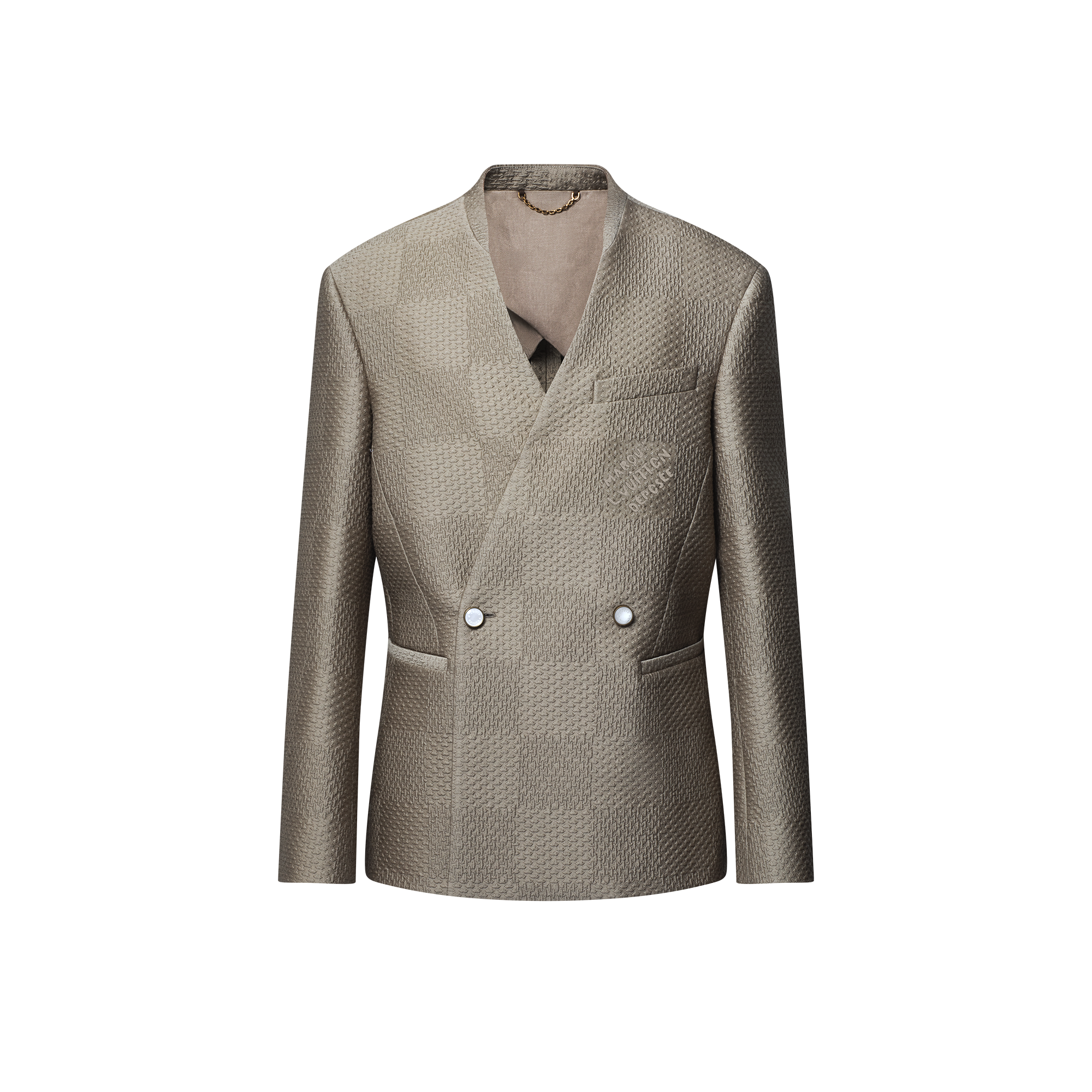 Damier 羊毛及絲質混紡提花面料雙排扣外套  in 男士