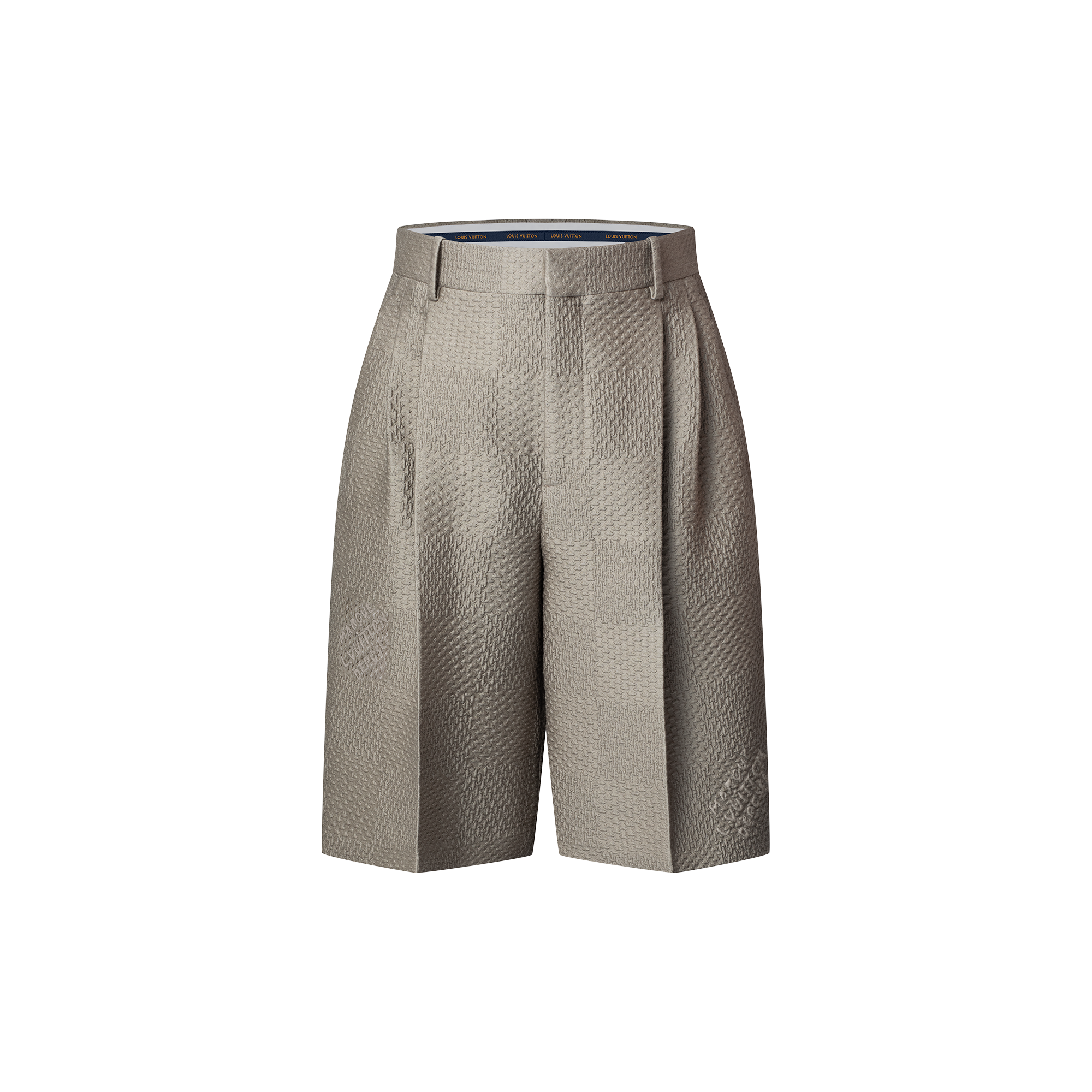 Damier 羊毛純絲混紡西裝剪裁短褲  in 男士