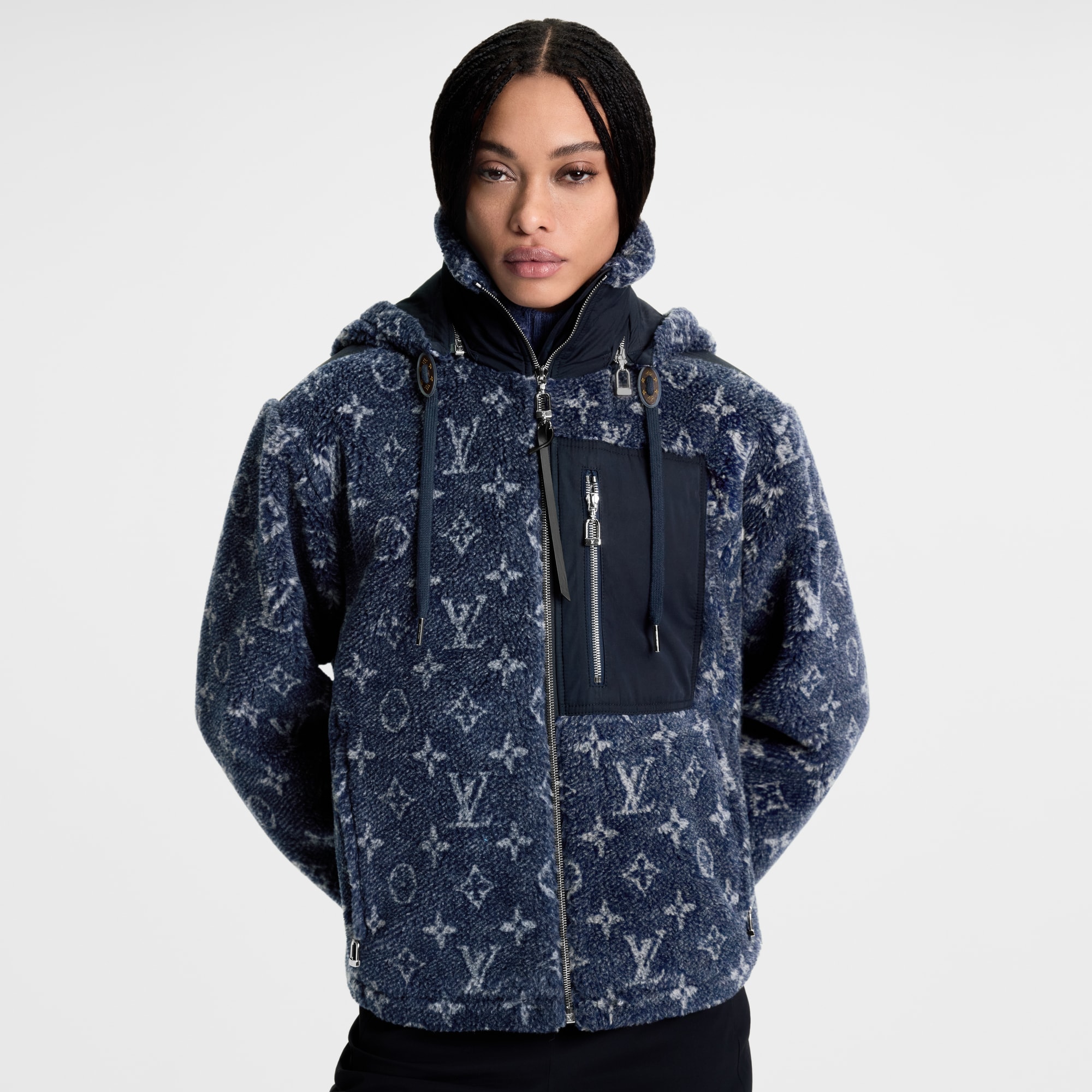 牛仔布效果 Monogram 圖案抓絨外套  in 女士