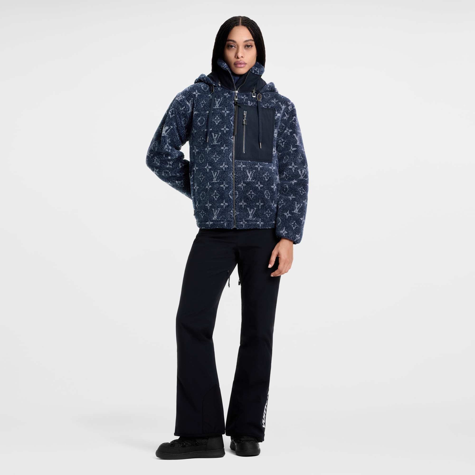 牛仔布效果 Monogram 圖案抓絨外套  in 女士