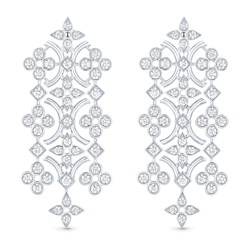 Dentelle Masterpiece 白K金配鑽石耳環 in 珠寶系列's 按類別瀏覽 高級珠寶總覽 collections by Louis Vuitton (產品縮放)