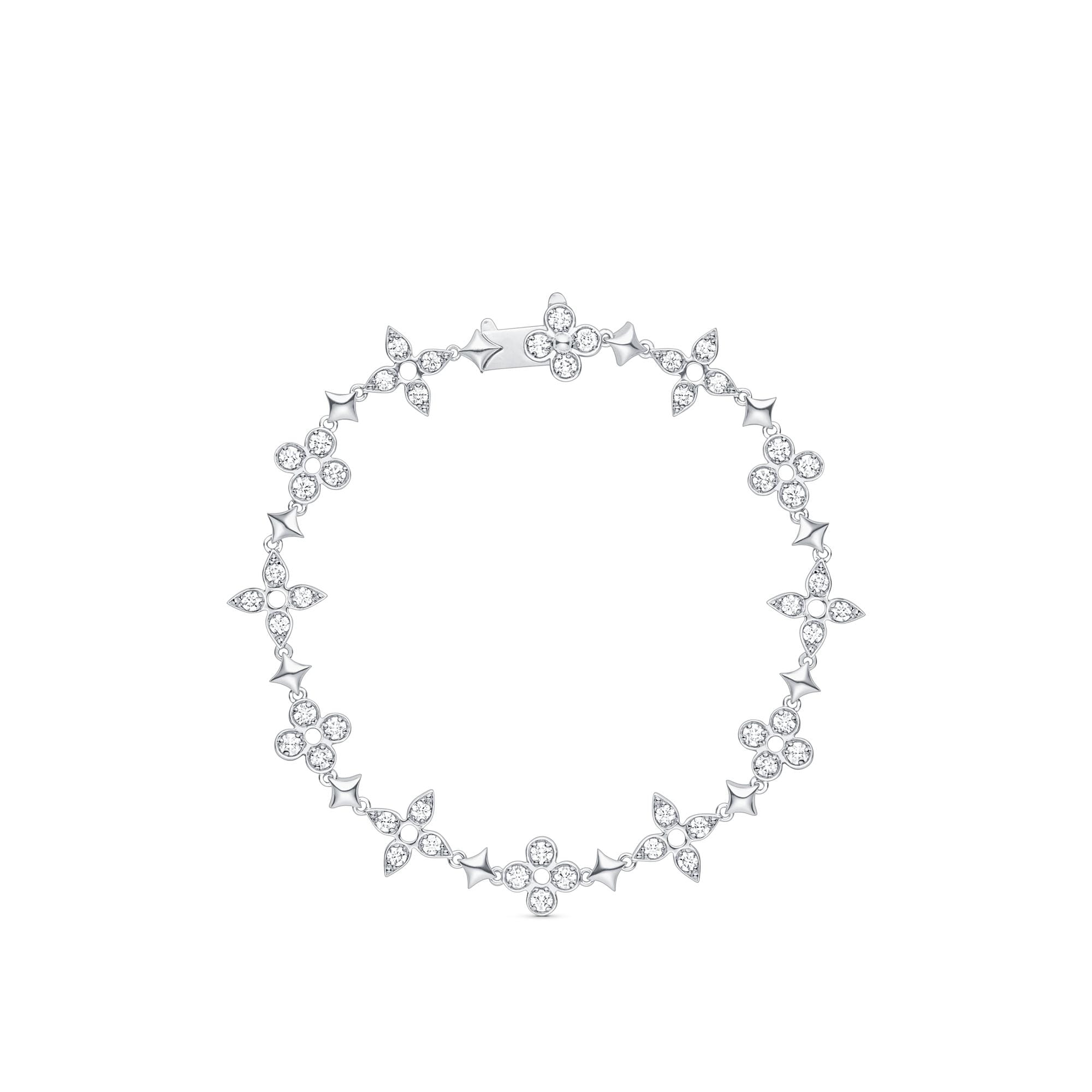 Dentelle One Row 白K金配鑽石手鐲  in 珠寶系列