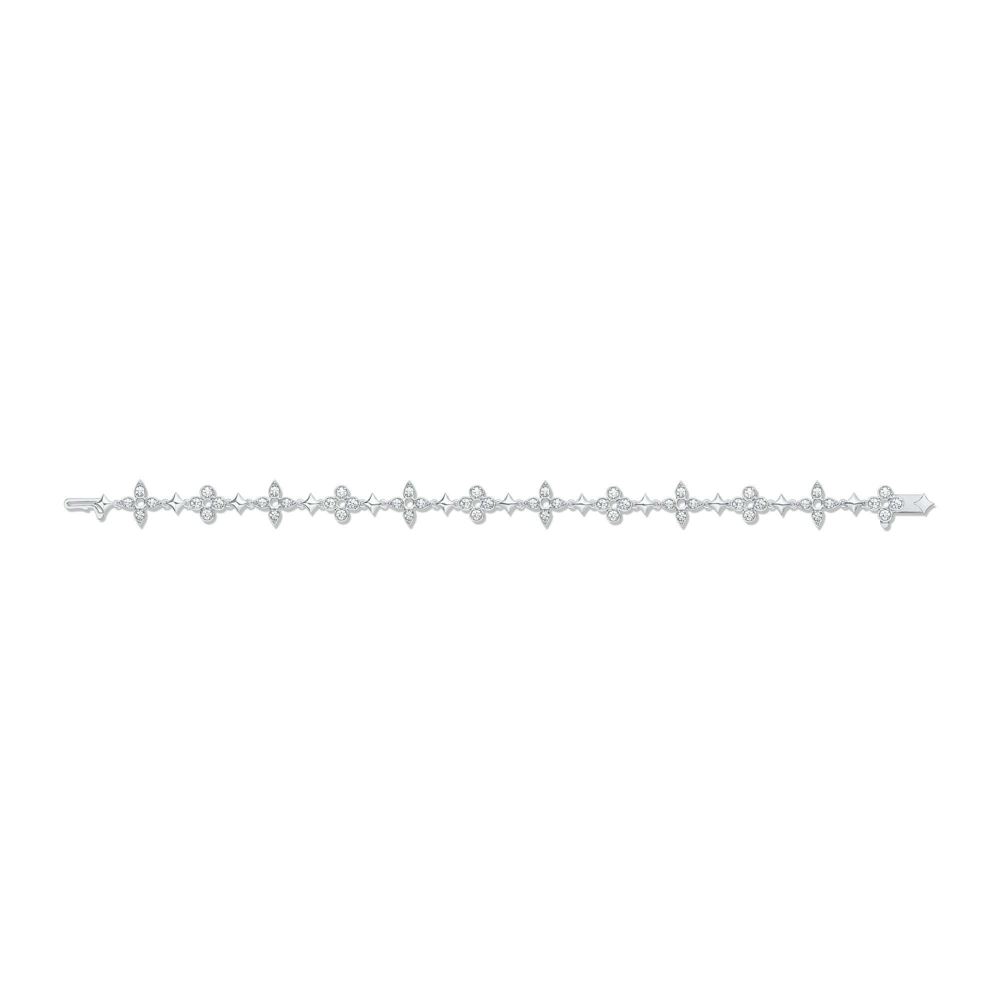 Dentelle One Row 白K金配鑽石手鐲  in 珠寶系列