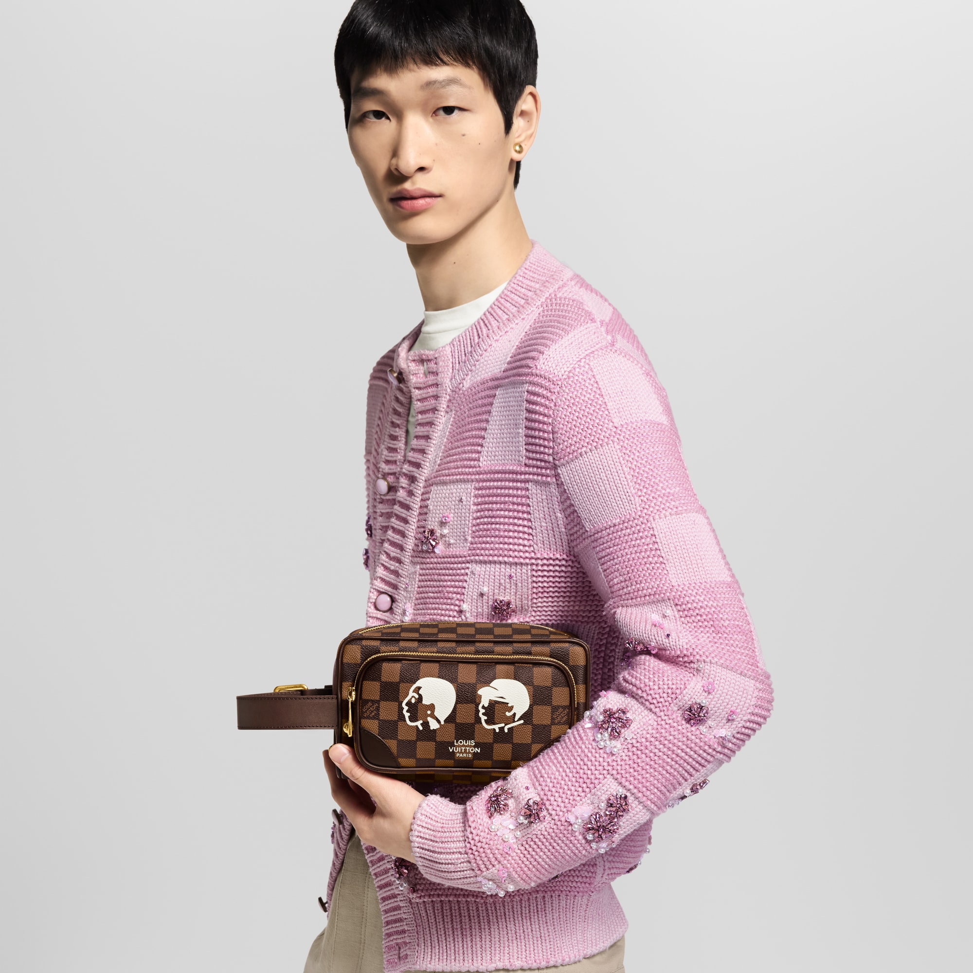 Locker Dopp Kit Damier Ebène 帆布 in 男士