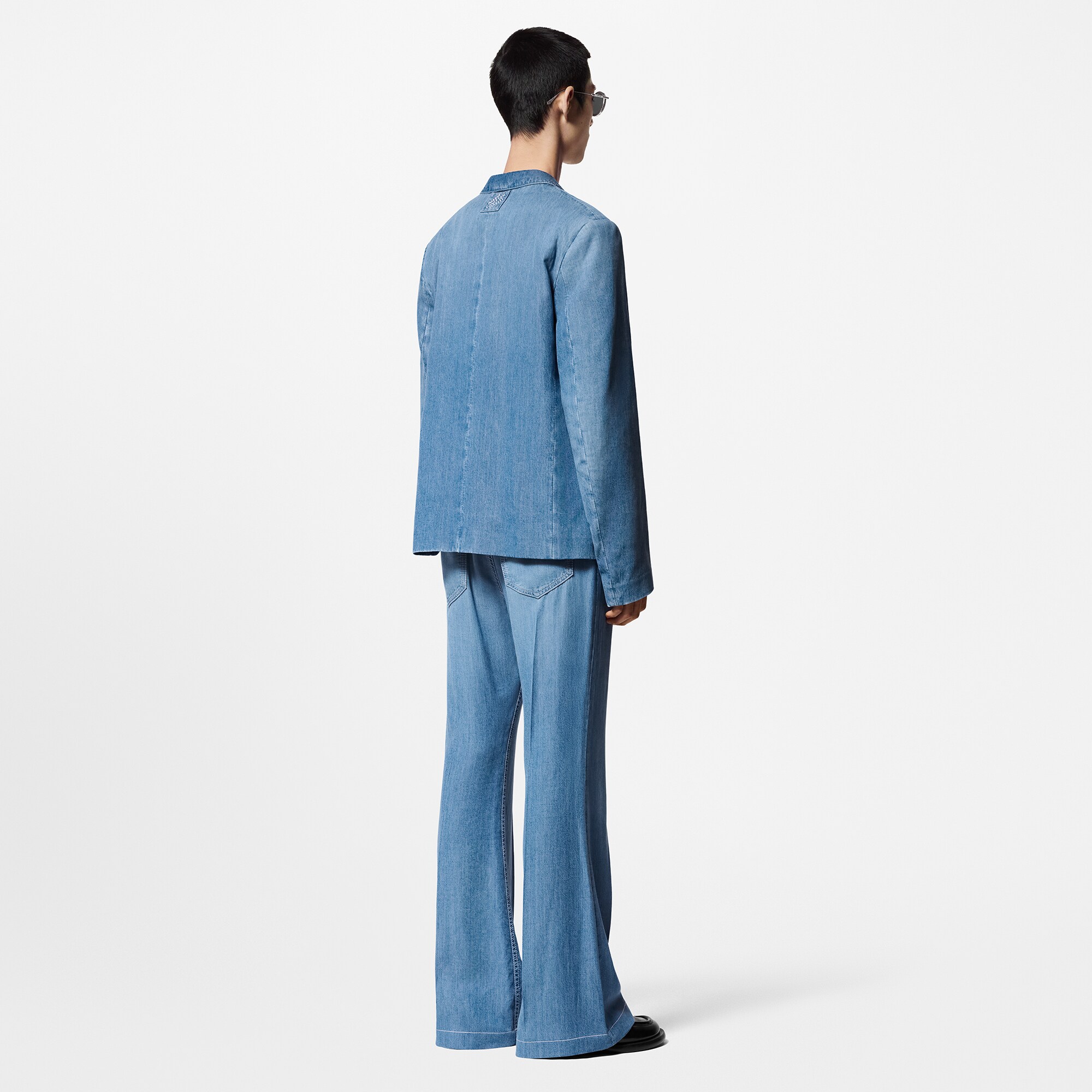 雙排扣西裝剪裁 Chambray 外套  in 男士