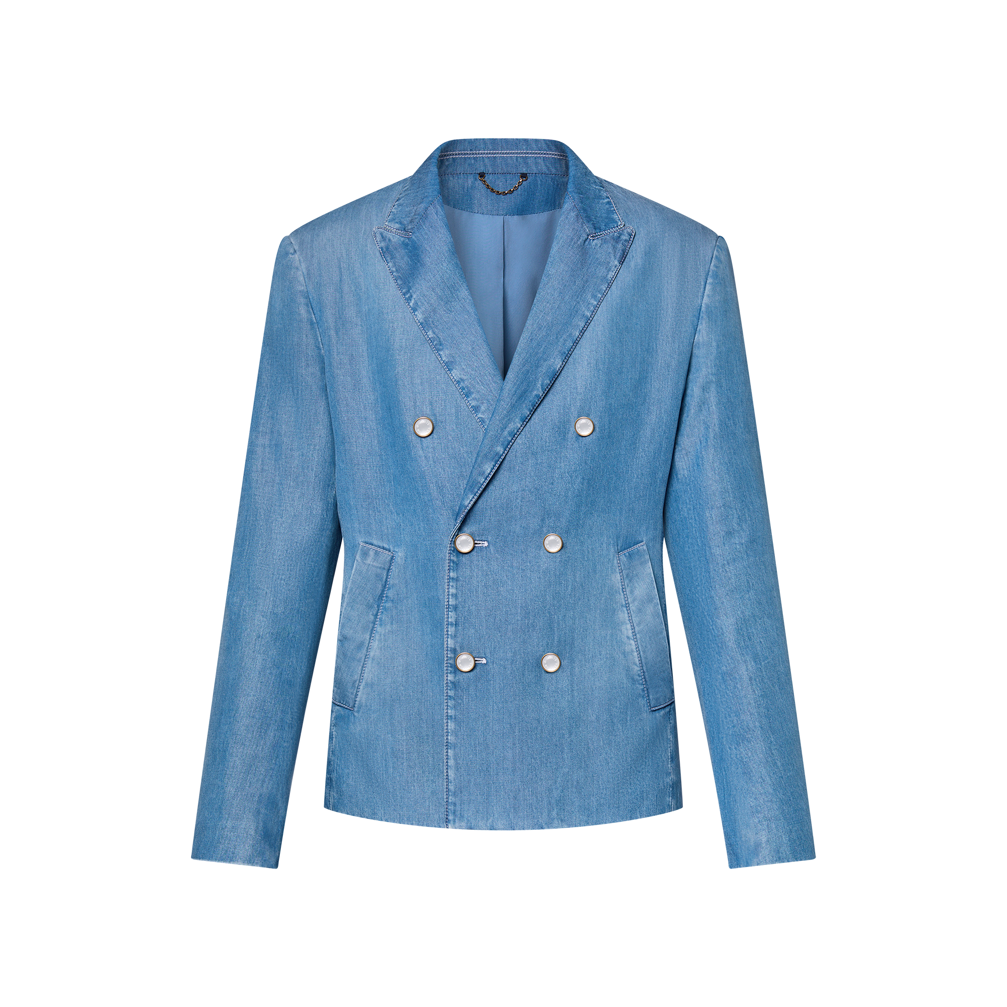 雙排扣西裝剪裁 Chambray 外套  in 男士